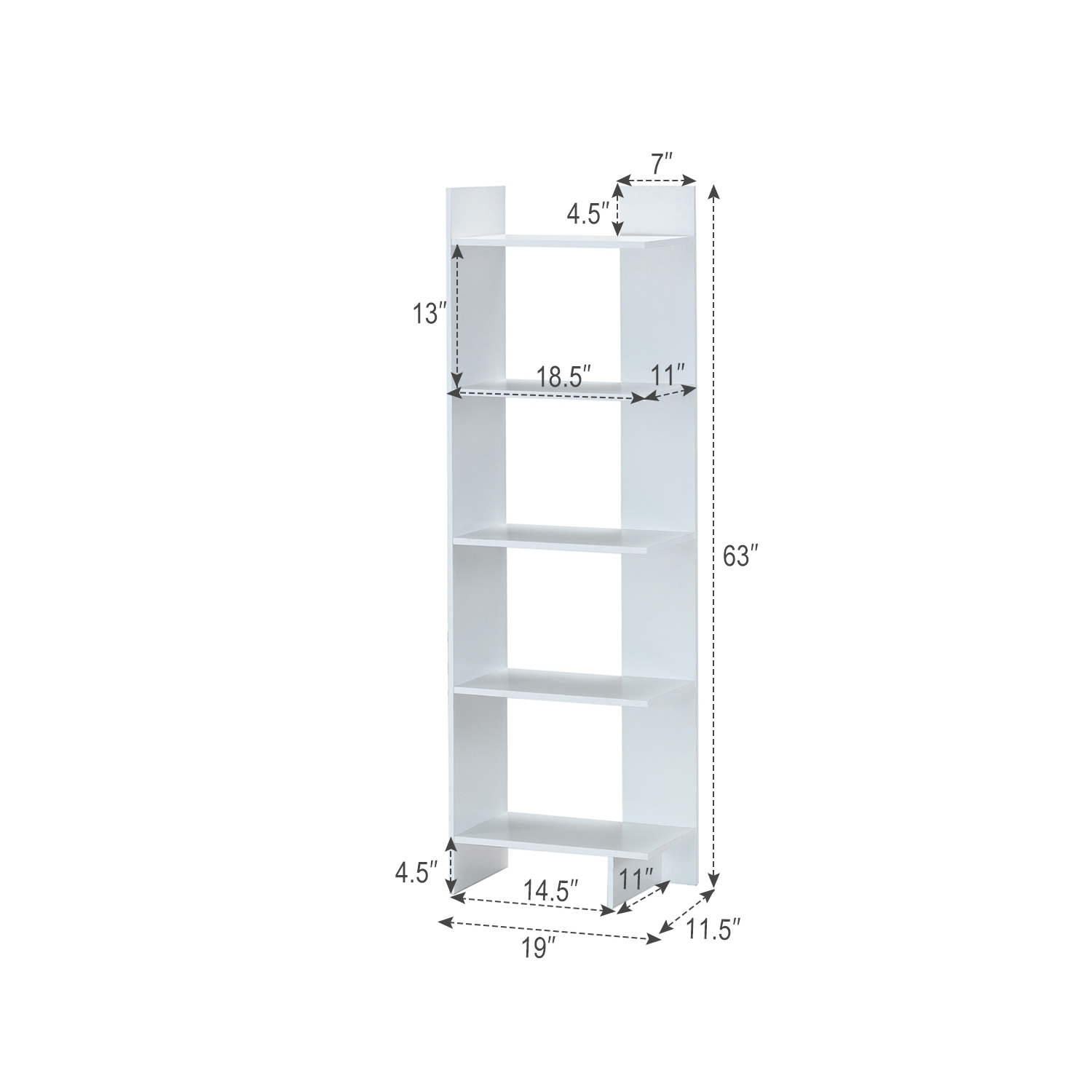 Topbuy 5-Tier Modern Bookcase Standing Storage Shelf Room Divider Display Rack