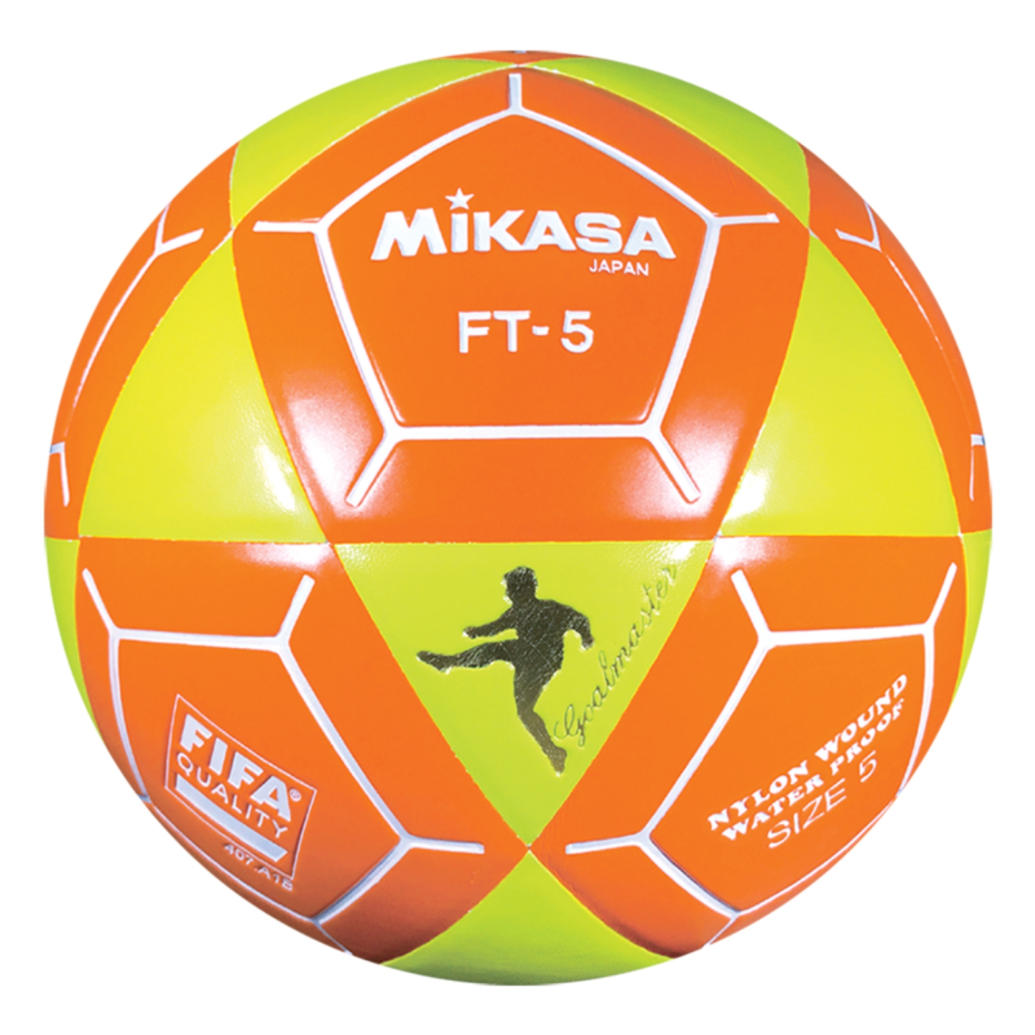 Mikasa Goal Master Soccer Ball - FT-5 Official FIFA and NFA Footvolley Size 5, Yellow/Orange