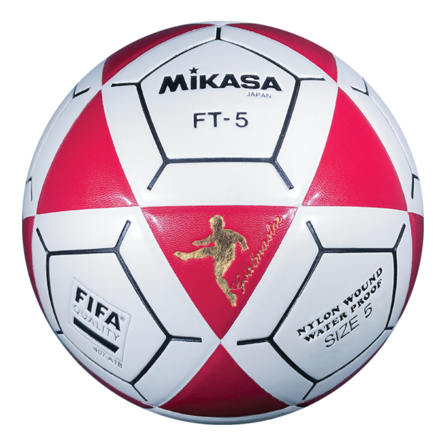 Mikasa Goal Master Soccer Ball - FT-5 Official FIFA and NFA Footvolley Size 5, Red/White