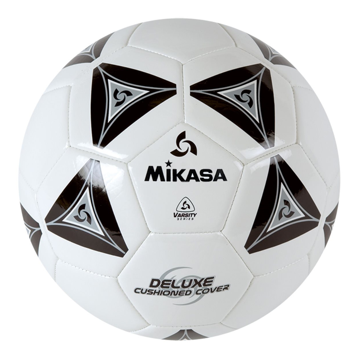 Mikasa SERIOUS Ballon de Soccer en cuir - Balle Deluxe Rembourrée, Noir et Blanc Taille 4