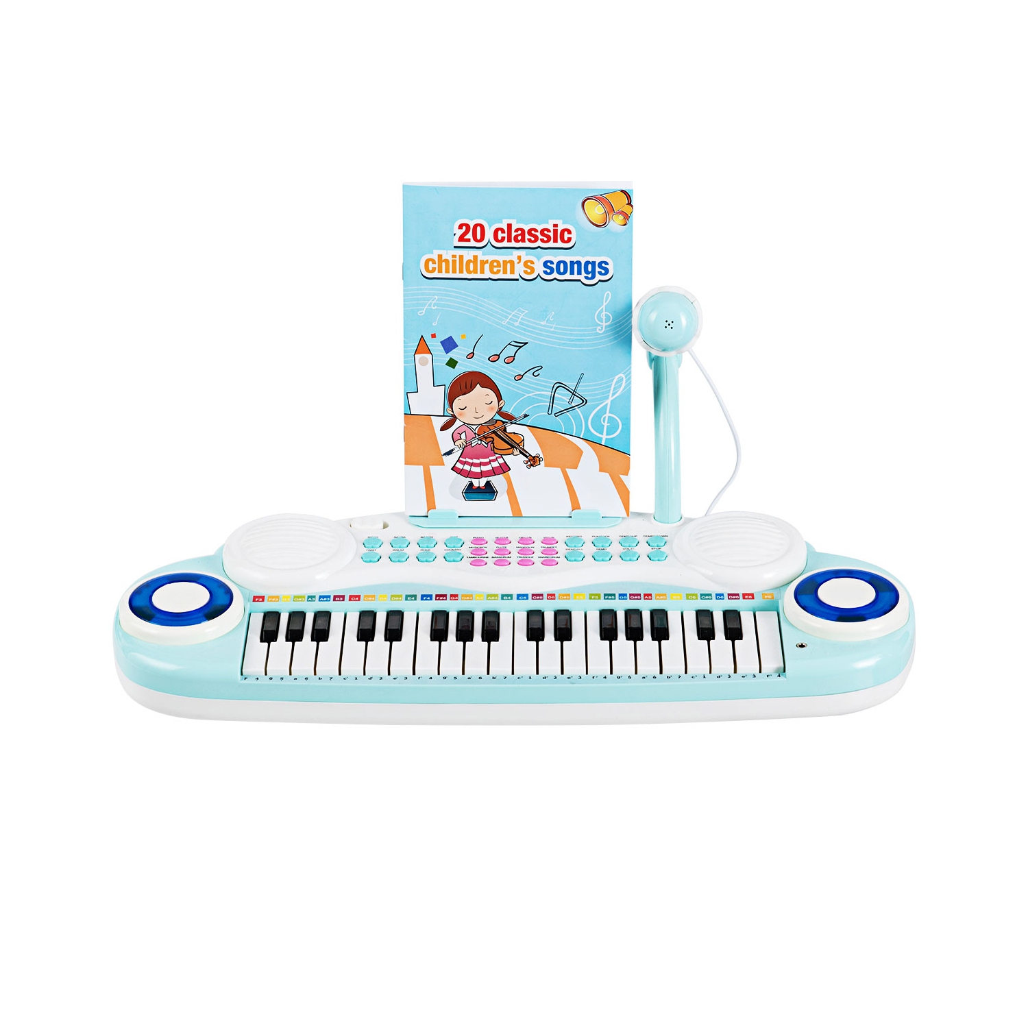 TopBuy – clavier piano électronique pour enfants avec microphone, 37 touches, instruments de musique