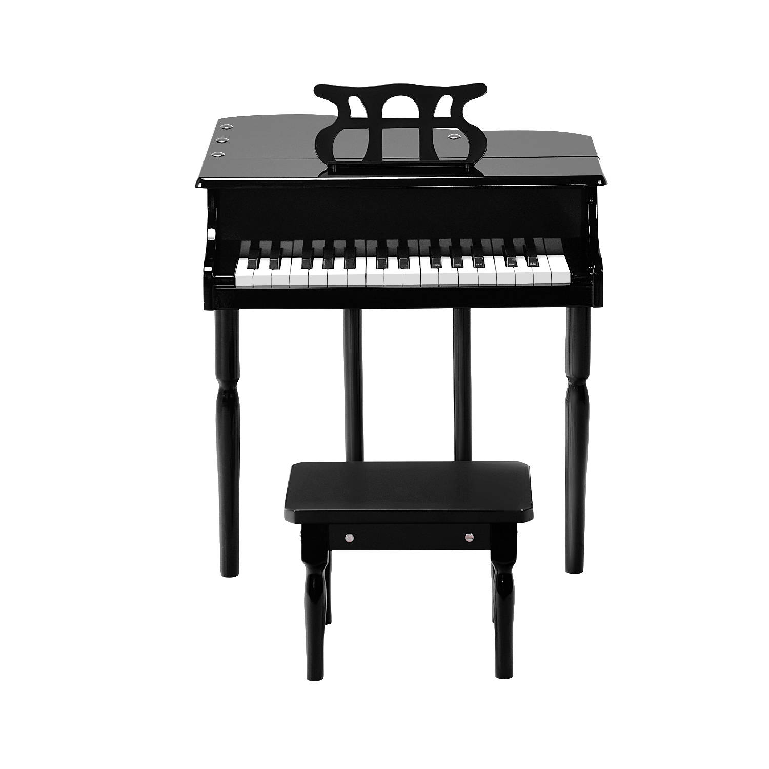 Classical Kids Piano 30 Keys Wood Toy Mini Grand Piano with Bench Pink/Black