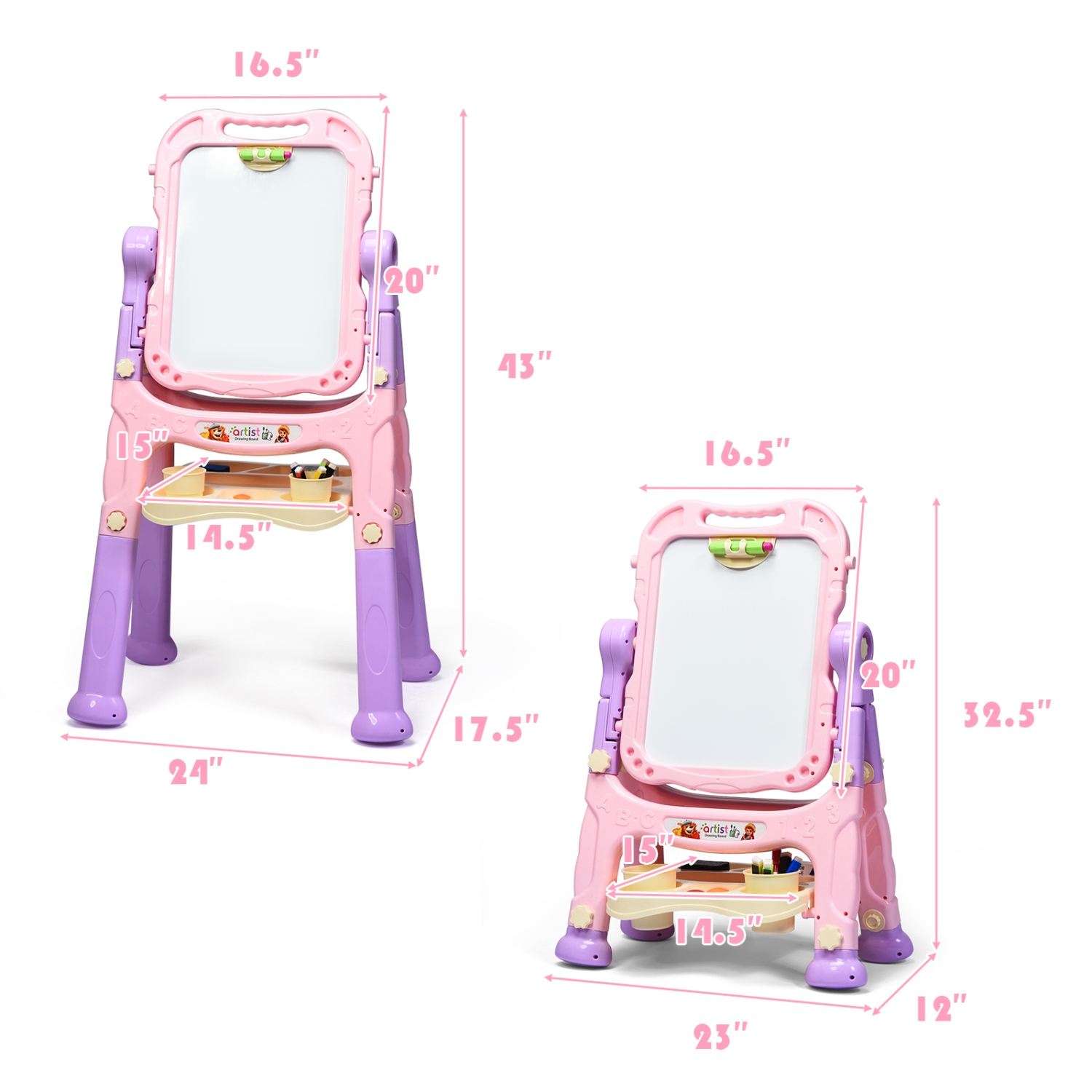 Keenstone Art Easel for Kids ,Unicorn, Size: 3 in, Pink