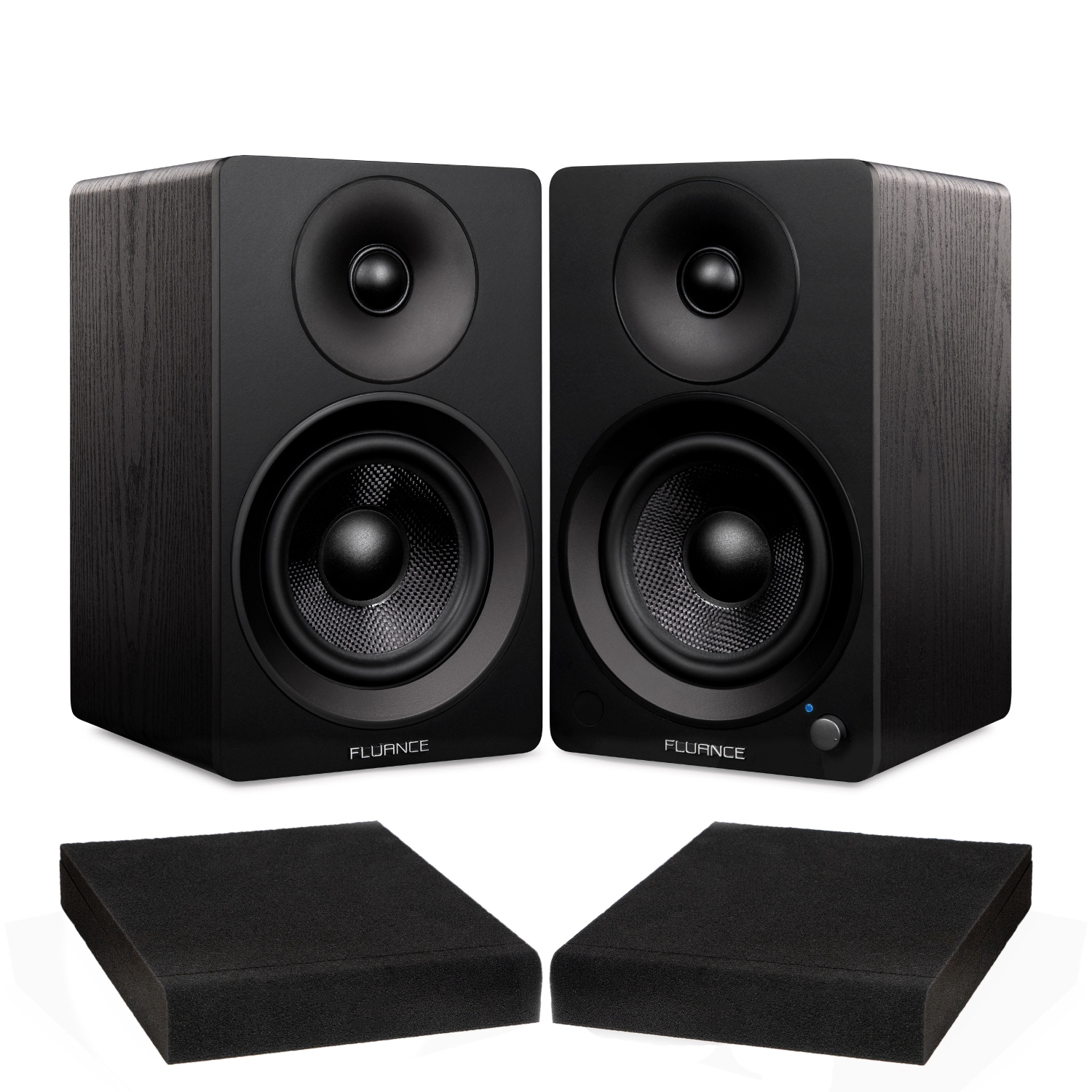 Fluance Ai41 Powered 2.0 Stereo Bookshelf Speakers with 5" Drivers, 90W Amplifier, and High Density Foam Isolation Pads