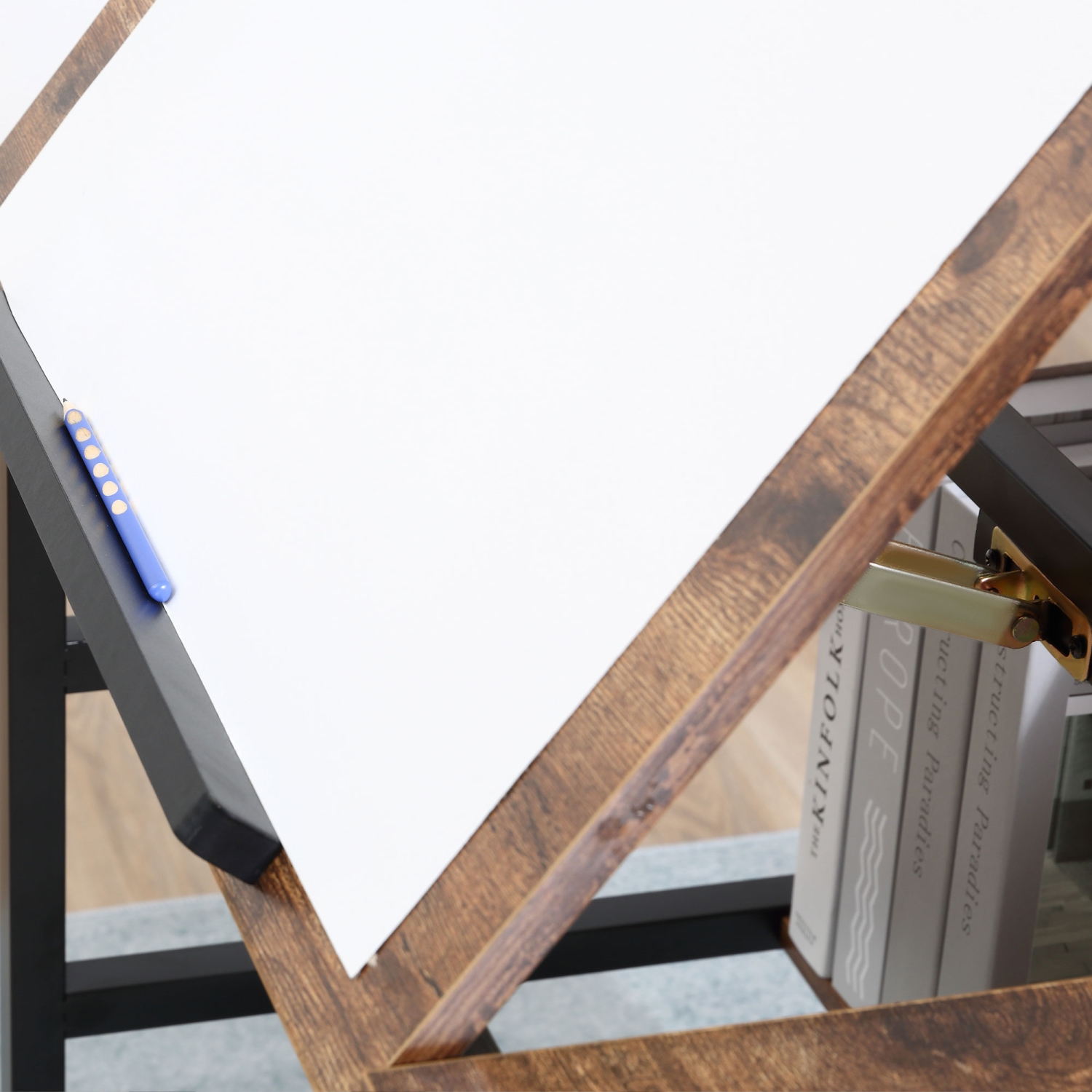 HOMCOM Adjustable Drafting Table Art Desk Drawing Table Craft Desk Workstation for Painting Multifunctional Writing Desk with Tiltable Tabletop and