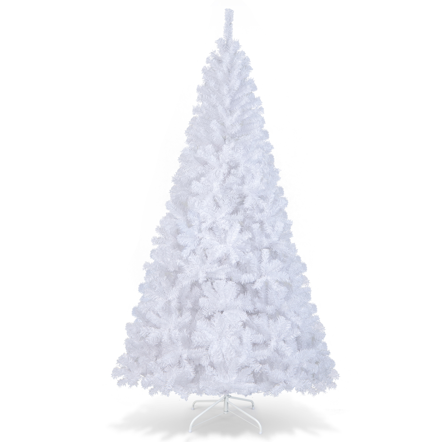 Topbuy 8ft White Artificial PVC Christmas Tree Festive Winter Tree w/ Stand