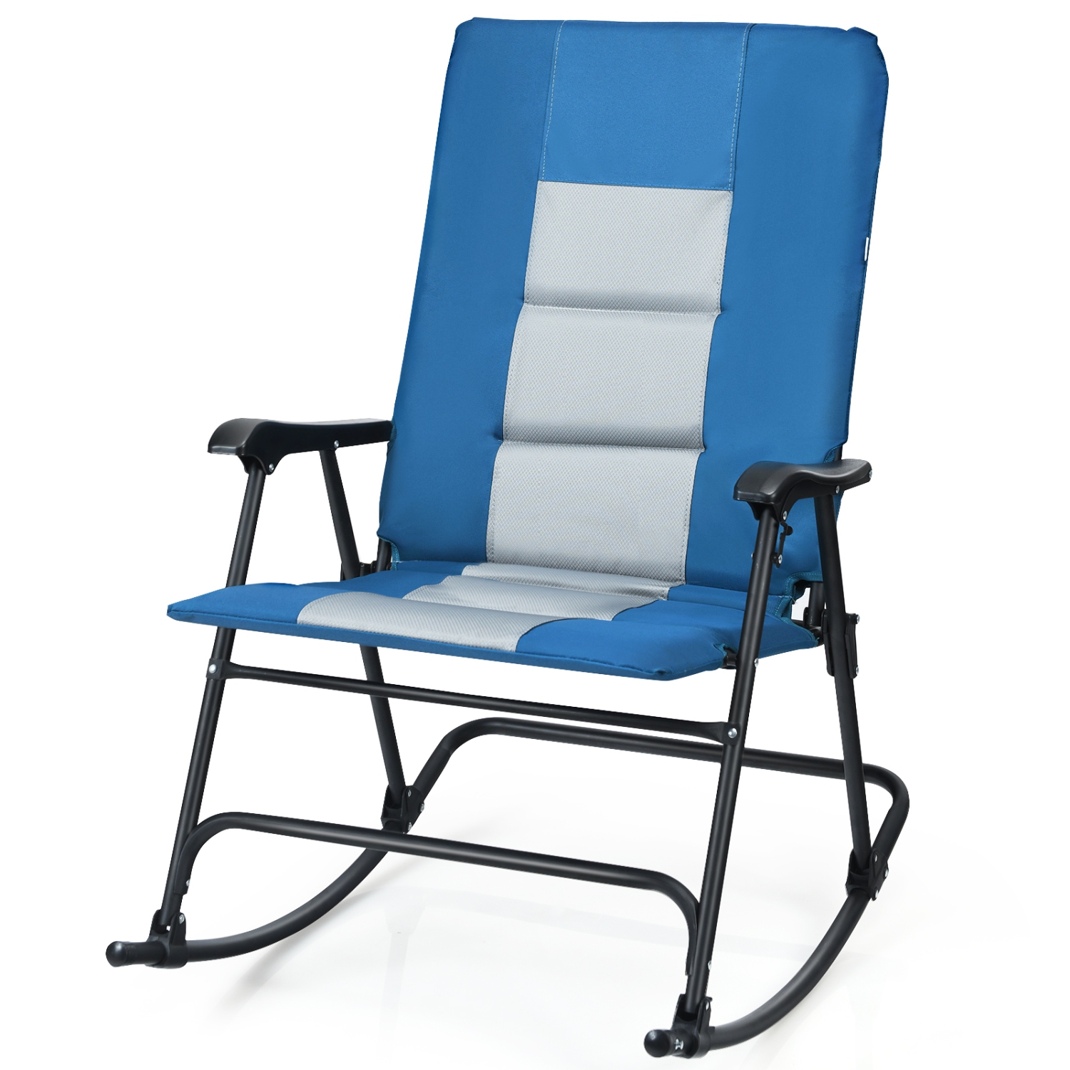 Chaise berçante pliante avec chaise berçante agrandie bleu/rouge de TopBuy