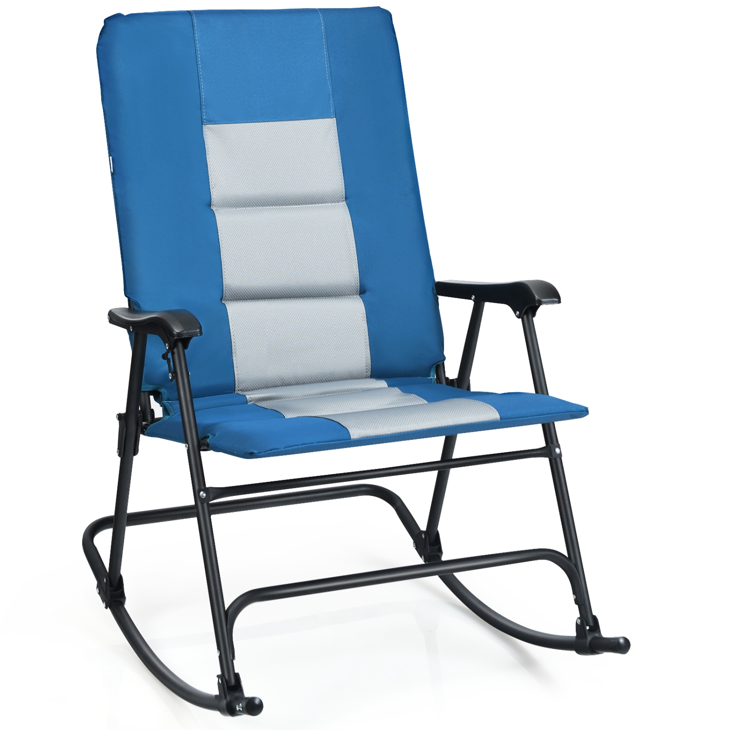 Chaise berçante pliante avec chaise berçante agrandie bleu/rouge de TopBuy