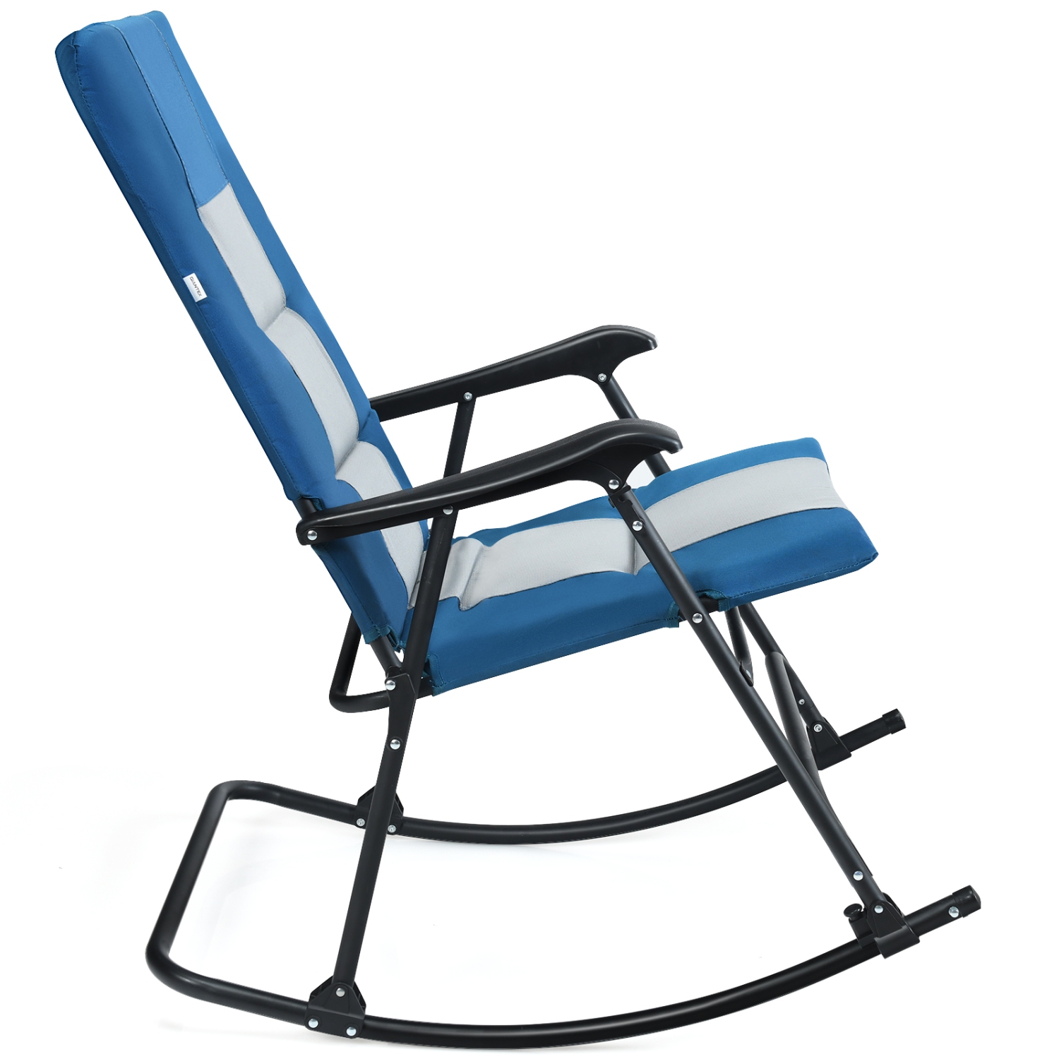 Chaise berçante pliante avec chaise berçante agrandie bleu/rouge de TopBuy