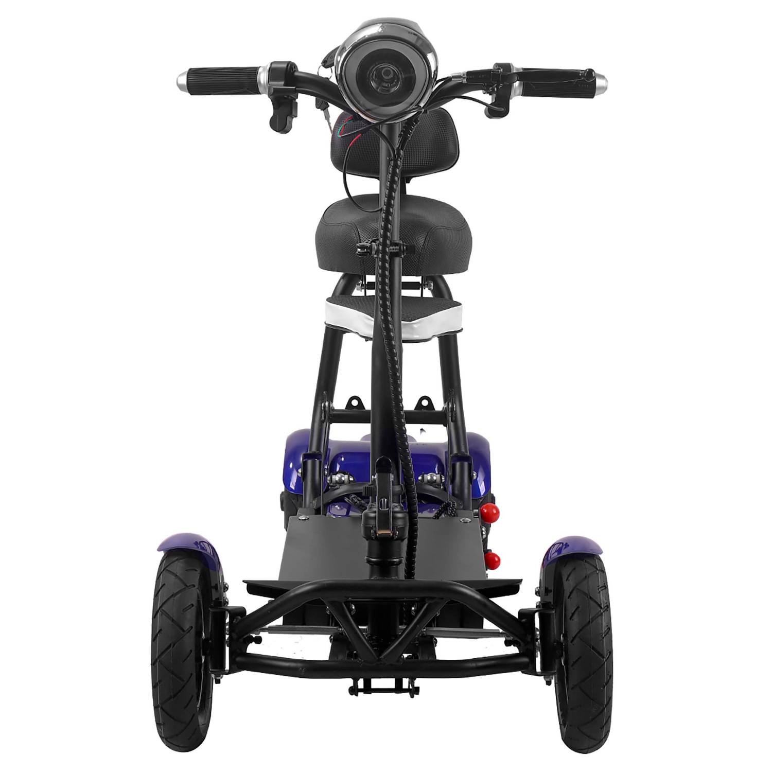 Trottinette pliable légère, compacte et robuste pour les voyages, 4 roues jusqu'à 12 milles - Bleu