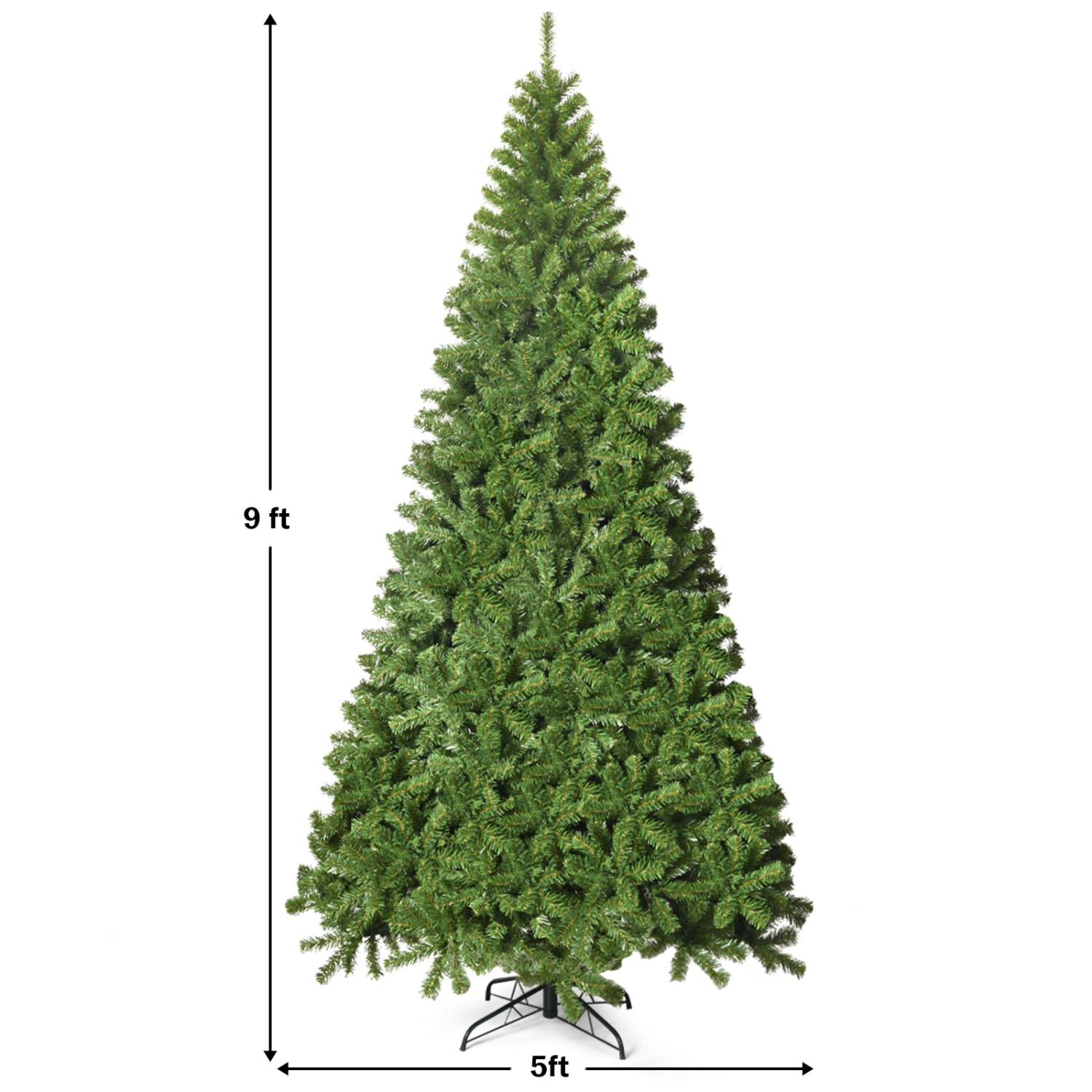 Topbuy 9Ft Artificial Christmas Tree PVC Hinged Spruce Xmas Tree W/ 2094 Branch Tips