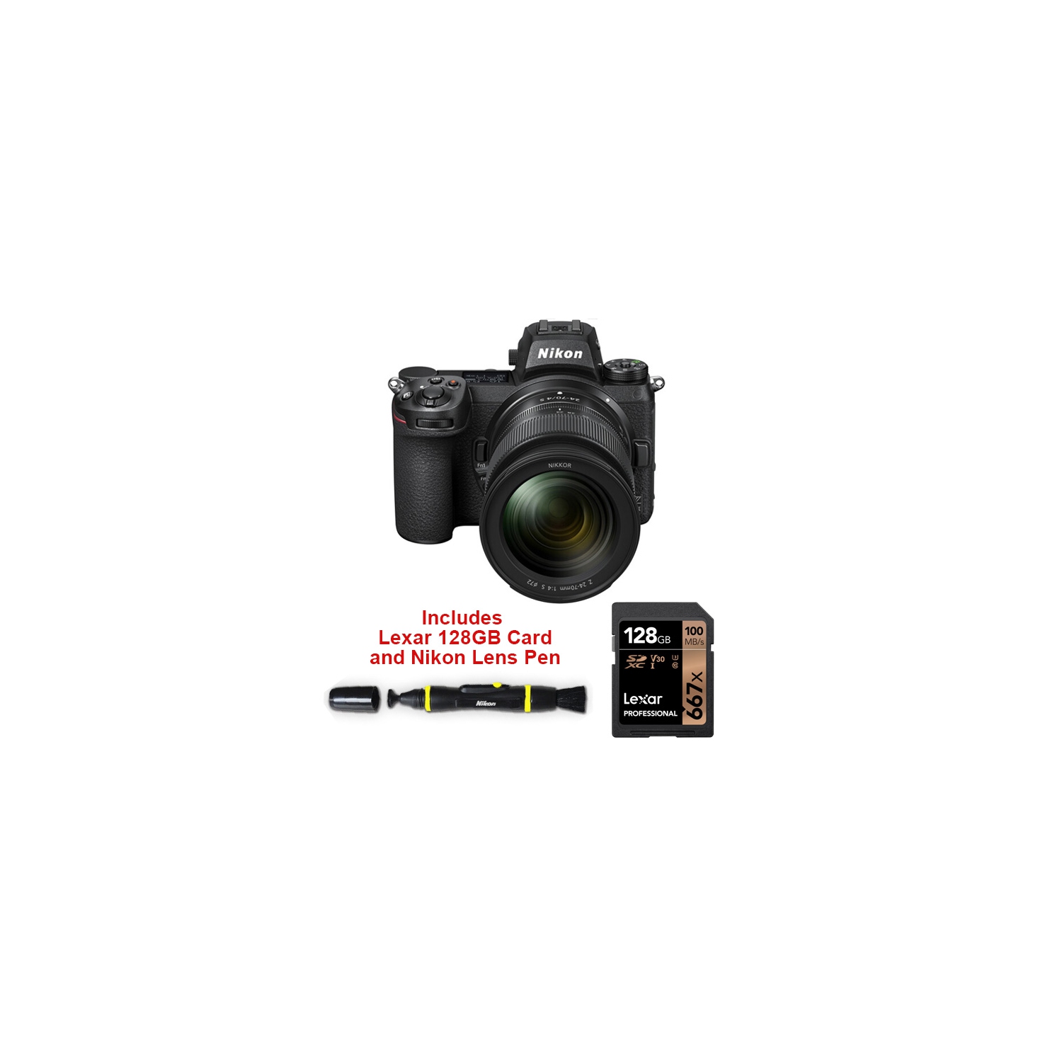 Nikon Z6 Mark II +24-70mm f4 Z Lens + Lexar 128GB + Nikon Lens Pen