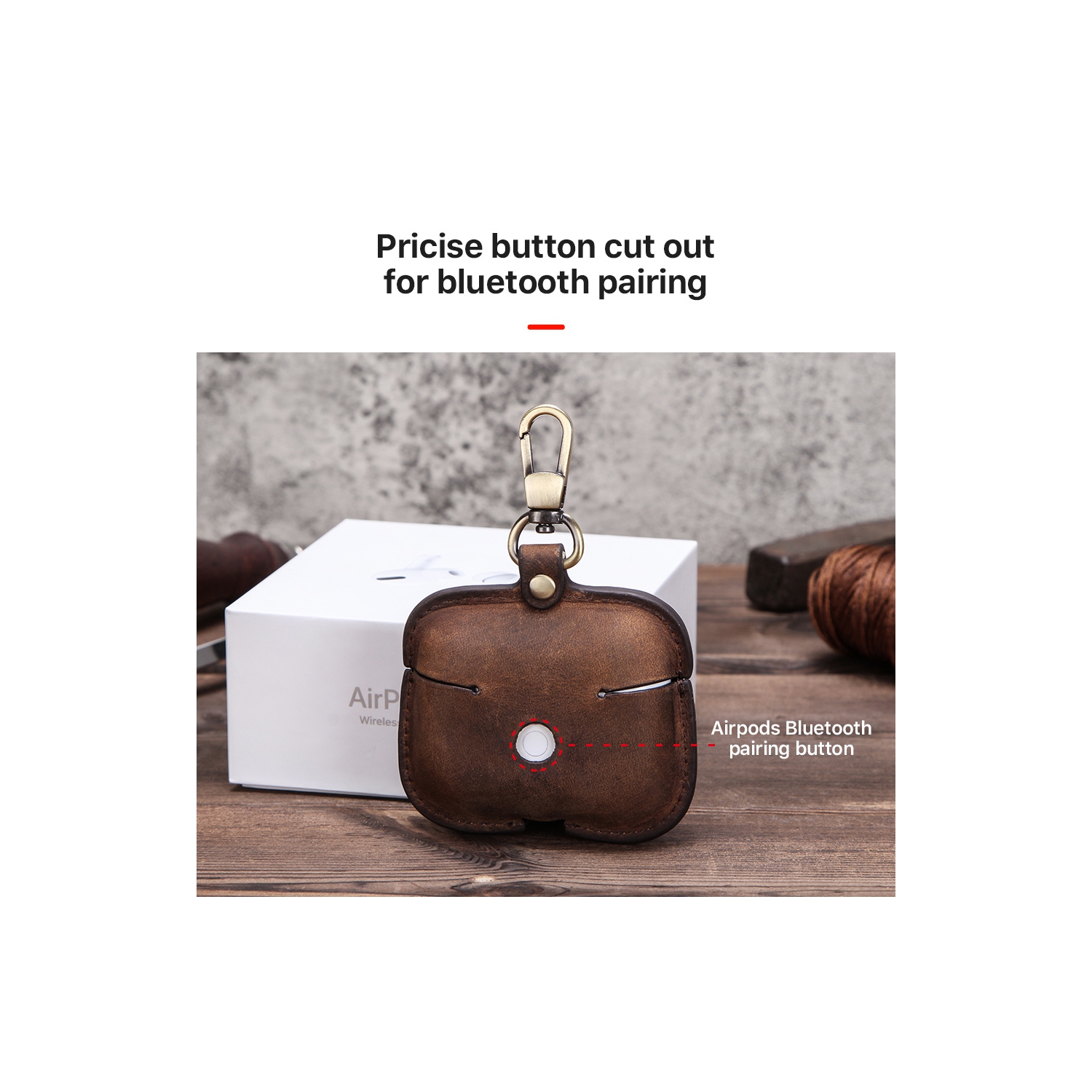 Apple Airpod Pro Case Cover - Cowhide Leather / Blue