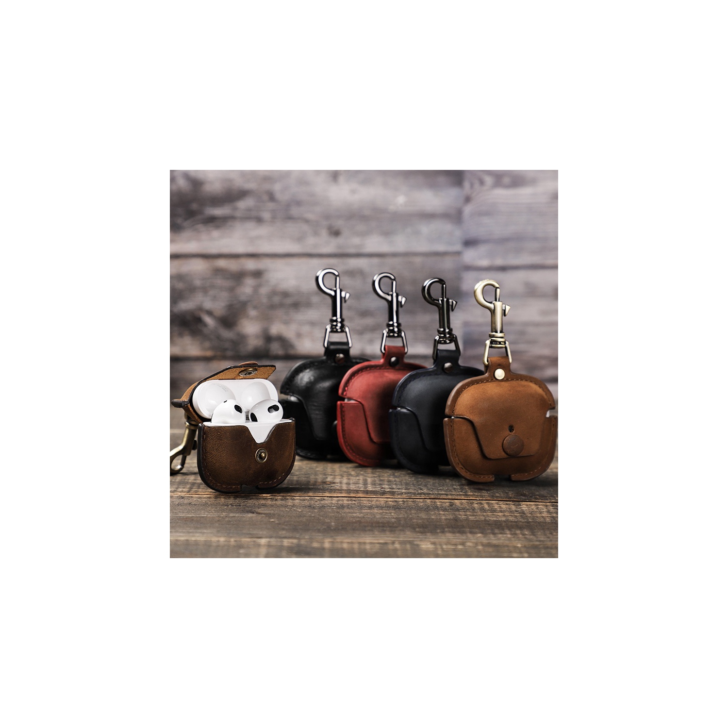 Apple Airpod 3 Case Cover - Crazy Horse Leather / Coffee