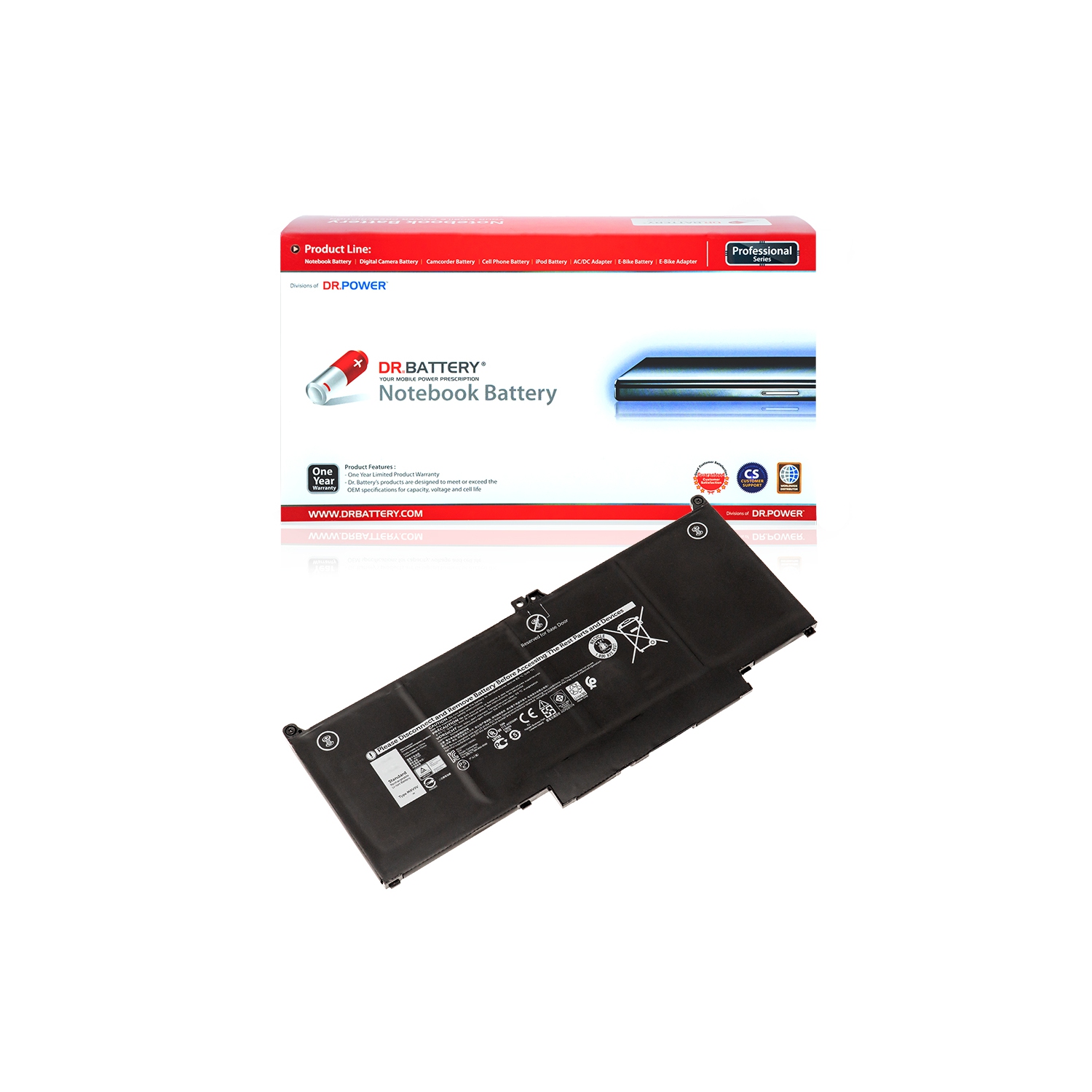 DR. BATTERIE - Remplacement pour Dell Latitude 13 14 7400 / 5300 / 13 5300 2-in-1 / 13 7300 / 13 7300(N001L7300-D1506CN) / 0829mx [7.6V / 7500mAh /