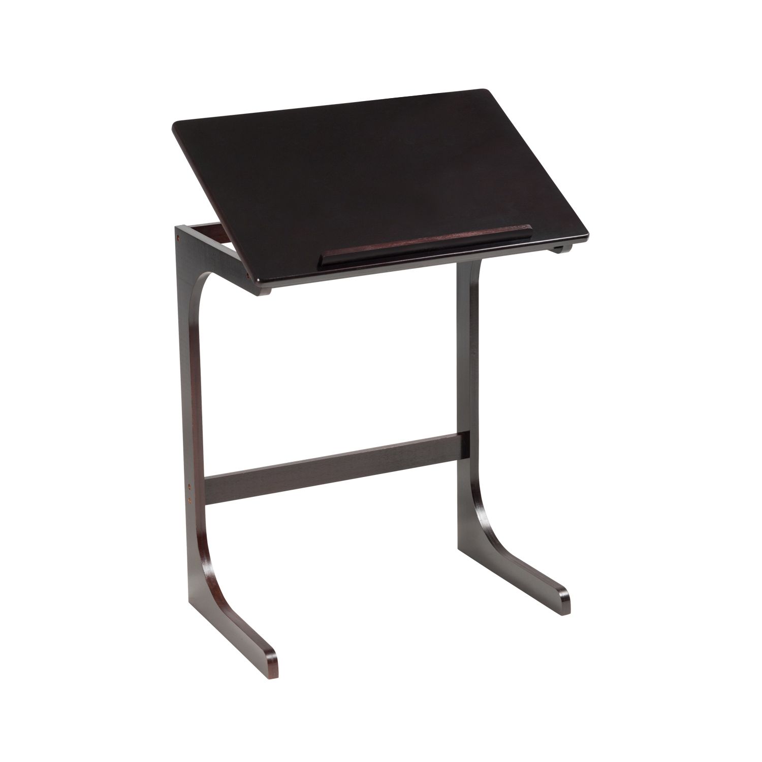 TopBuy – Plateau d’appoint en bambou ajustable à 7 angles avec table d’appoint Table d’appoint portative en C pour la chambre du salon