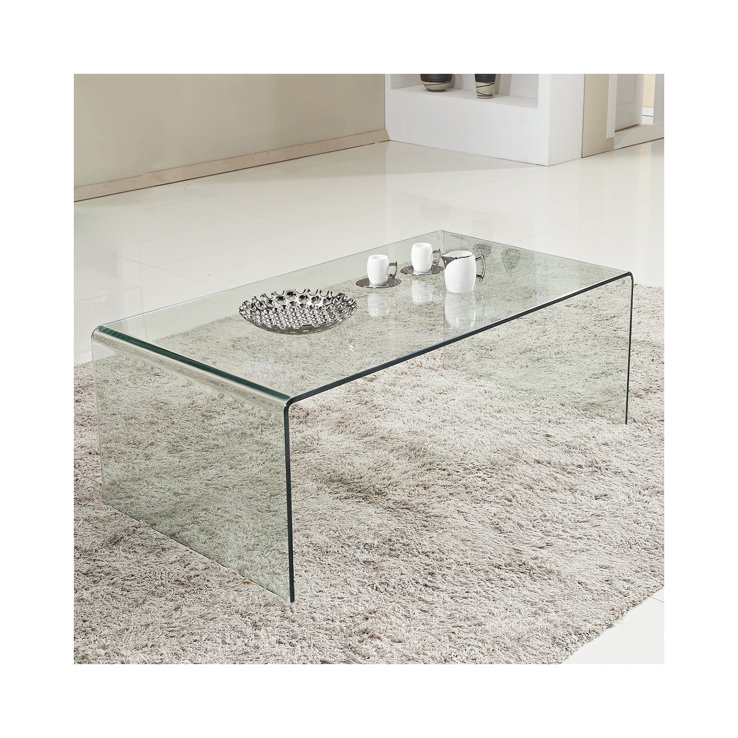 Table basse d’appoint avec table basse en verre trempé de TopBuy Meubles de salon