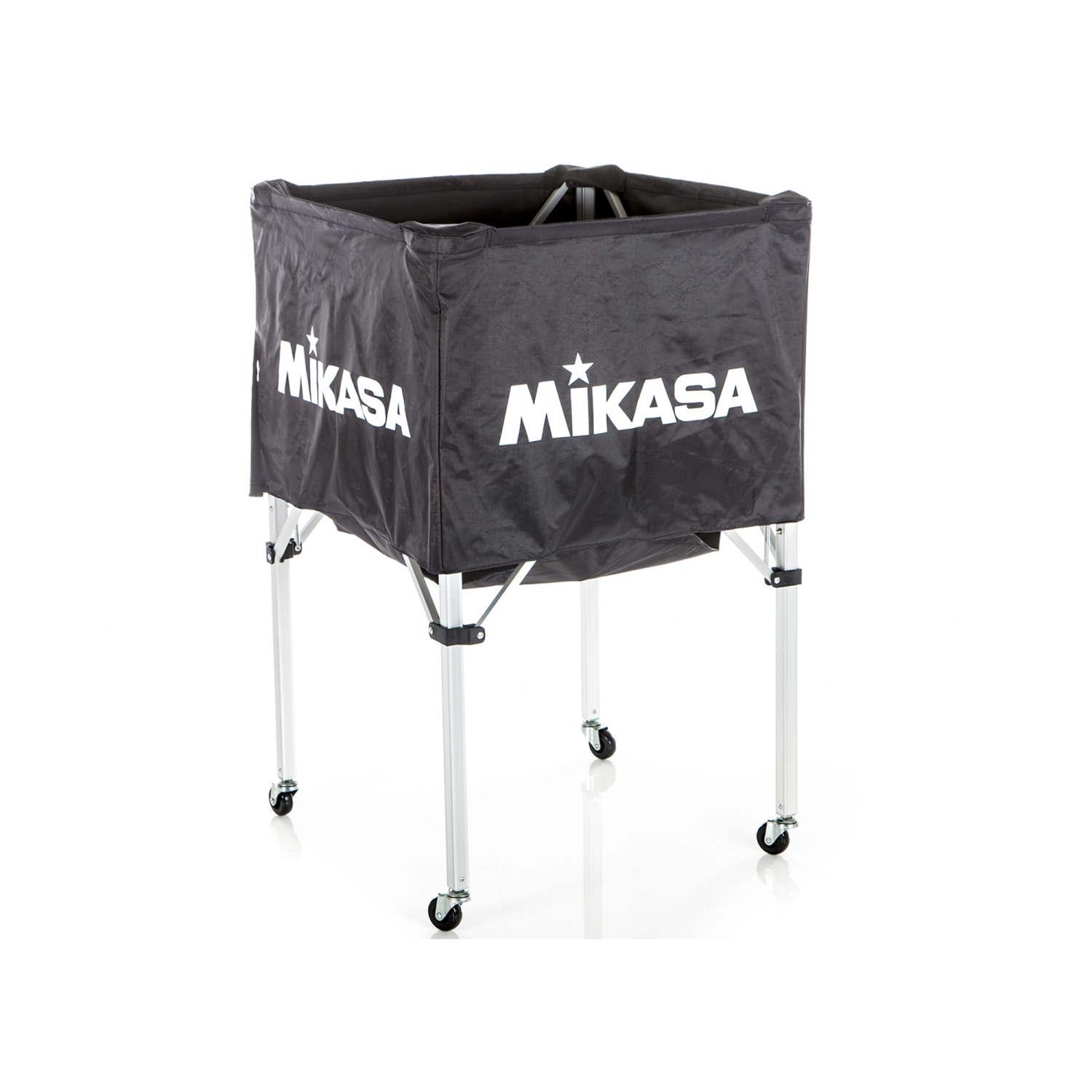 Mikasa BCSPSH Portable Ball Cart - Collapsible VolleyBall Basket with Nylon Carry Bag, Black