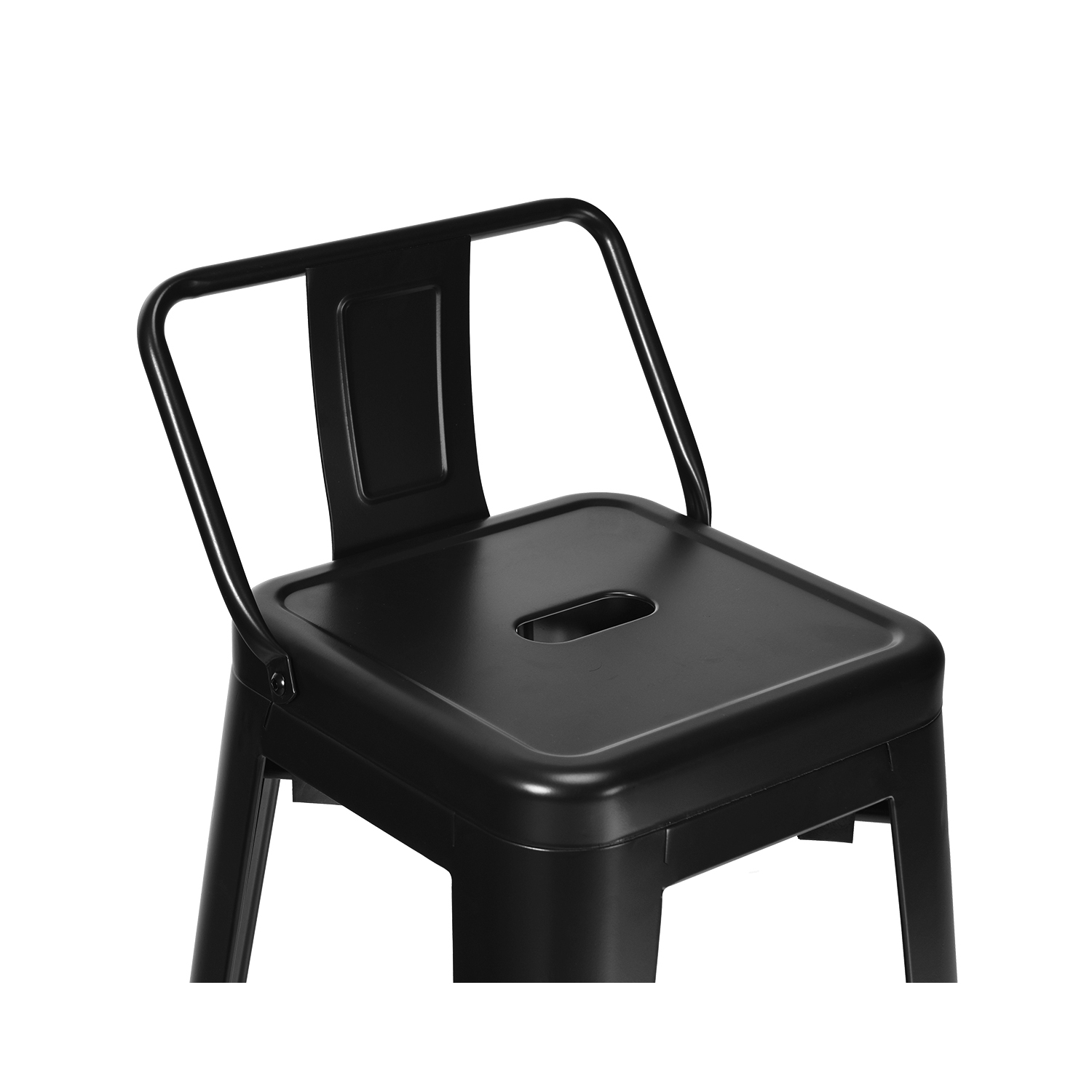 Topbuy Set of 4 Metal Bar Stools 30" Industrial Height Chair Low Back Black/Gun