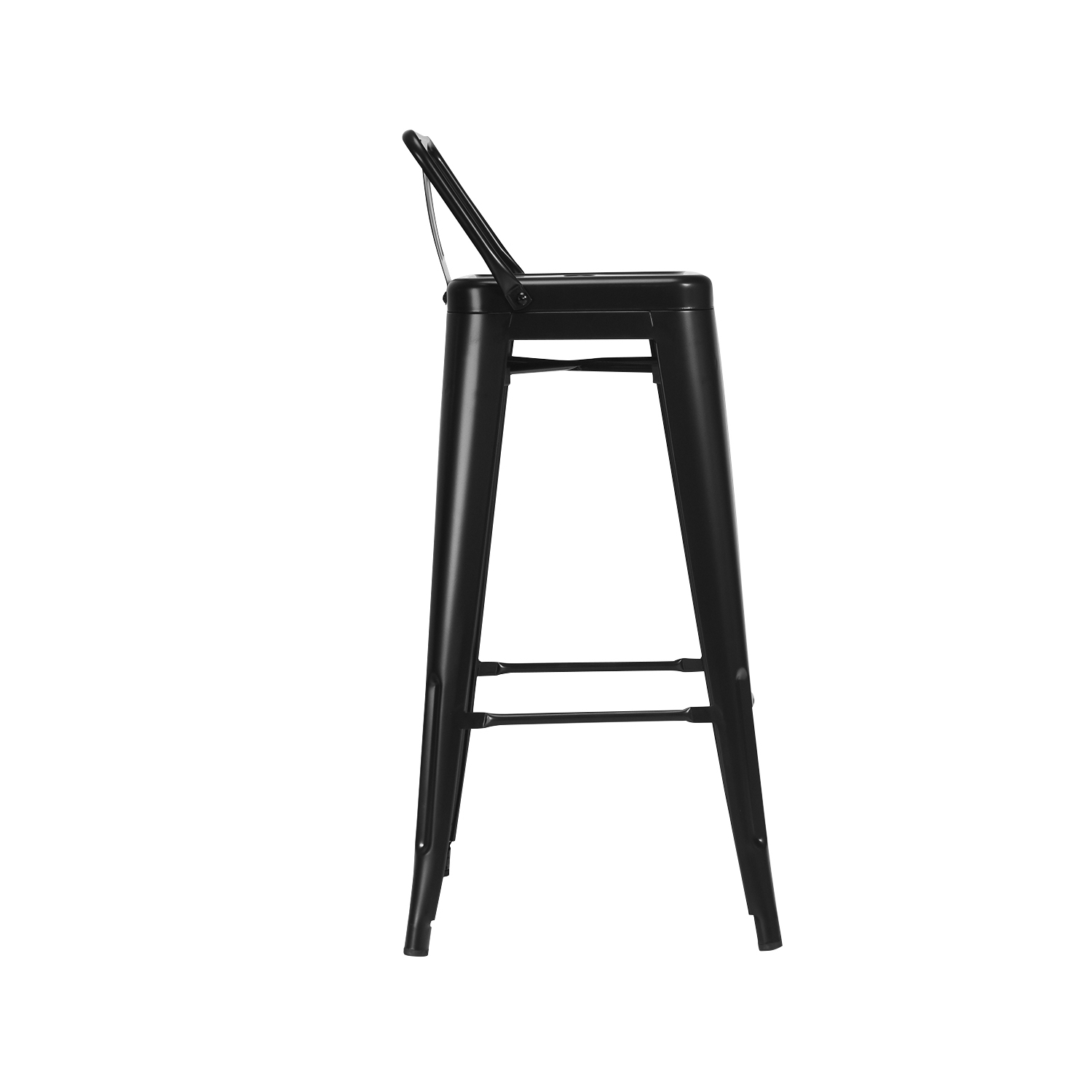 Topbuy Set of 4 Metal Bar Stools 30" Industrial Height Chair Low Back Black/Gun