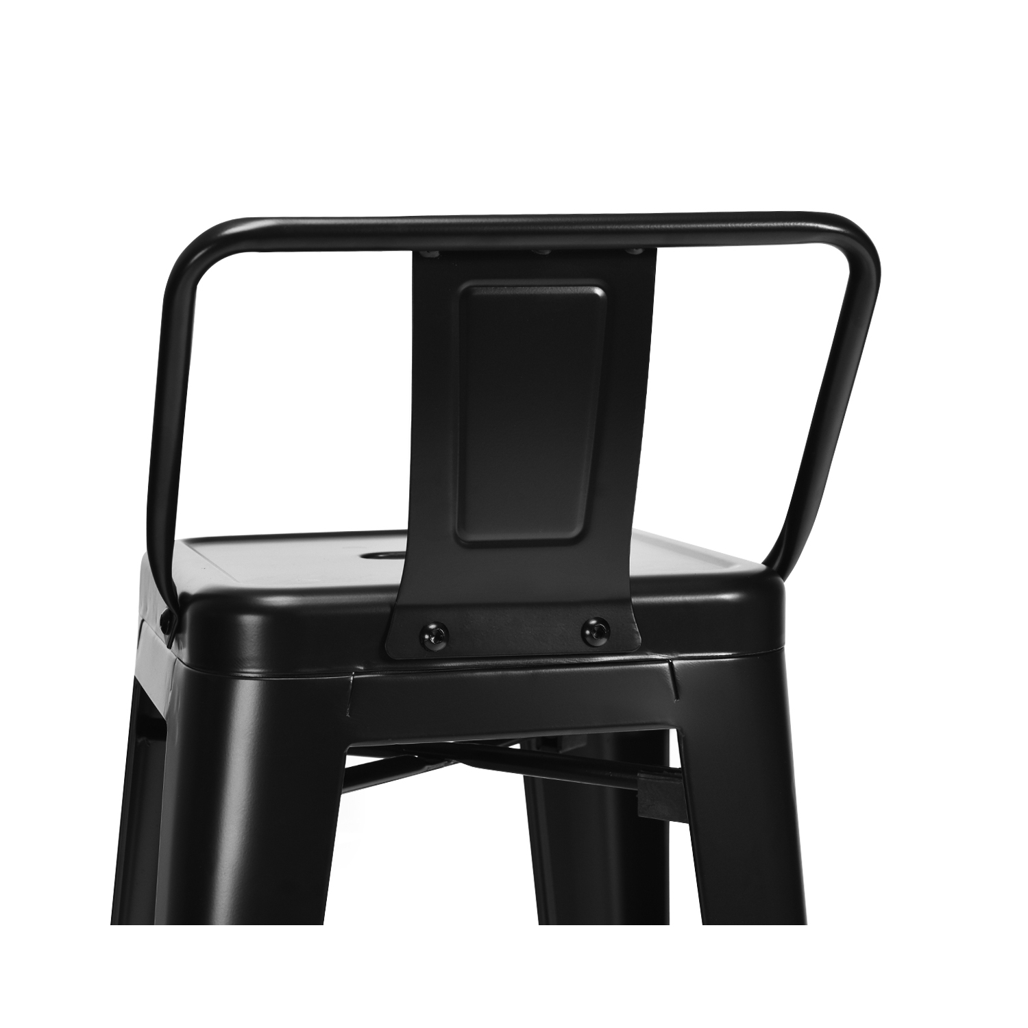 Topbuy Set of 4 Metal Bar Stools 30" Industrial Height Chair Low Back Black/Gun