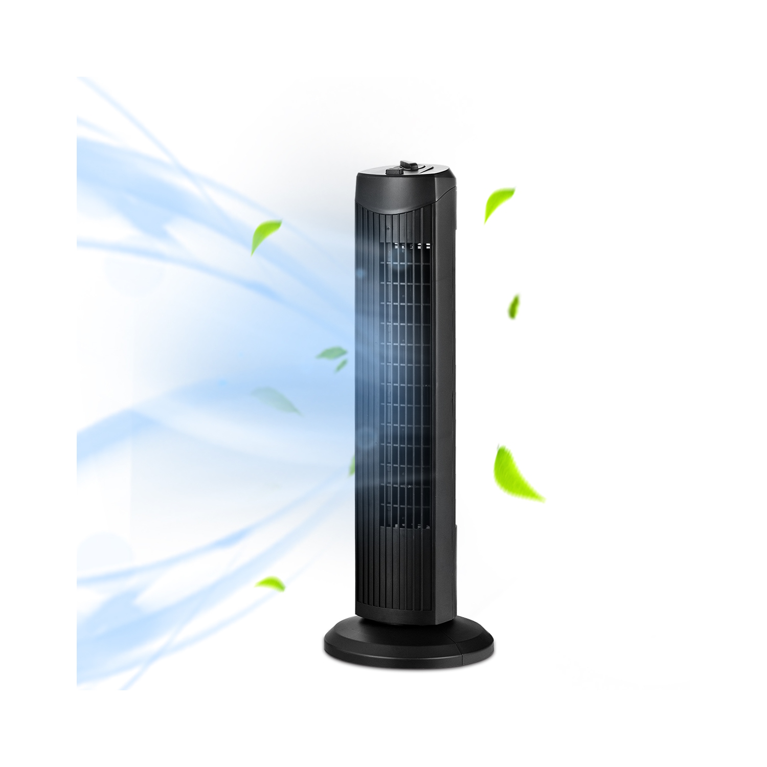 Topbuy 28" Oscillating Tower Fan 3 Wind Outlet Speed Space Cooling 35W Black/White