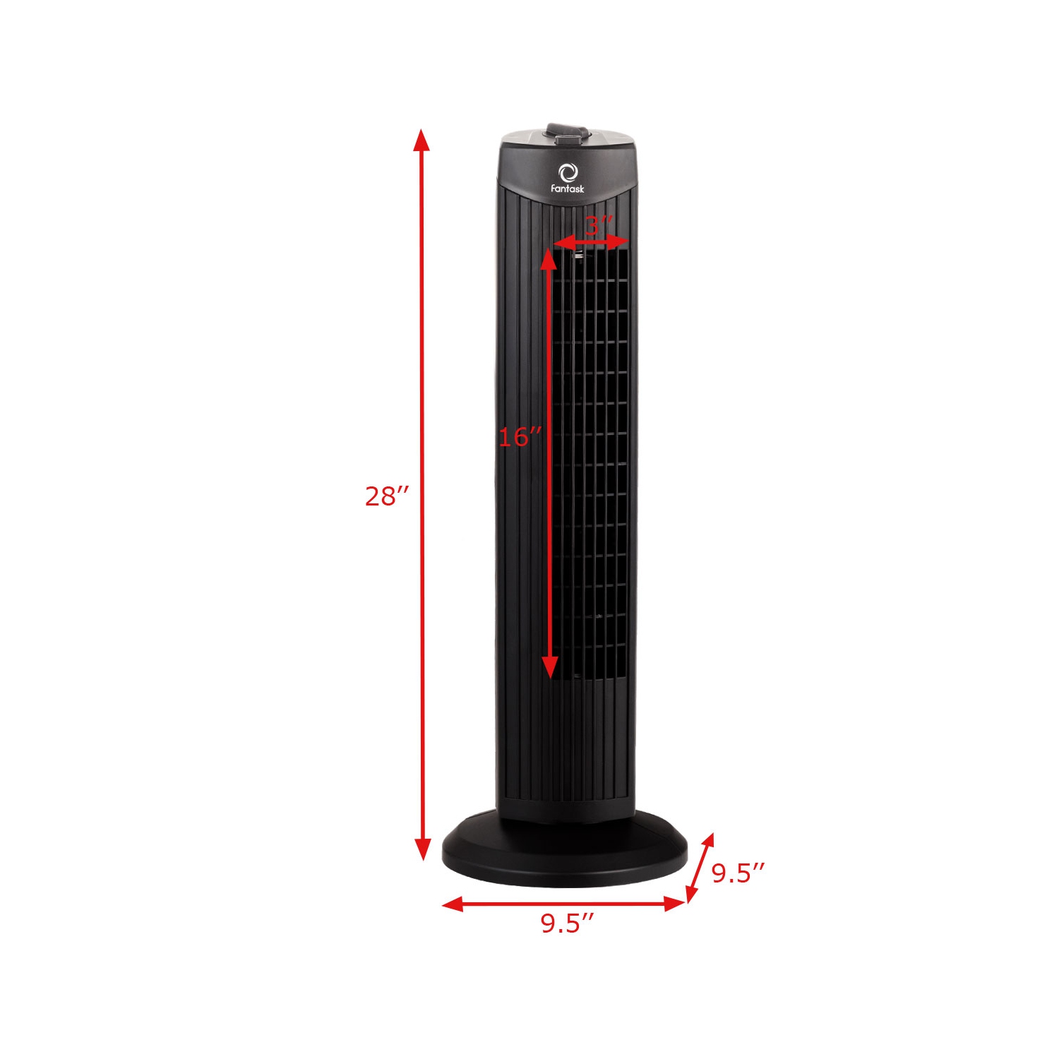 Topbuy 28" Oscillating Tower Fan 3 Wind Outlet Speed Space Cooling 35W Black/White