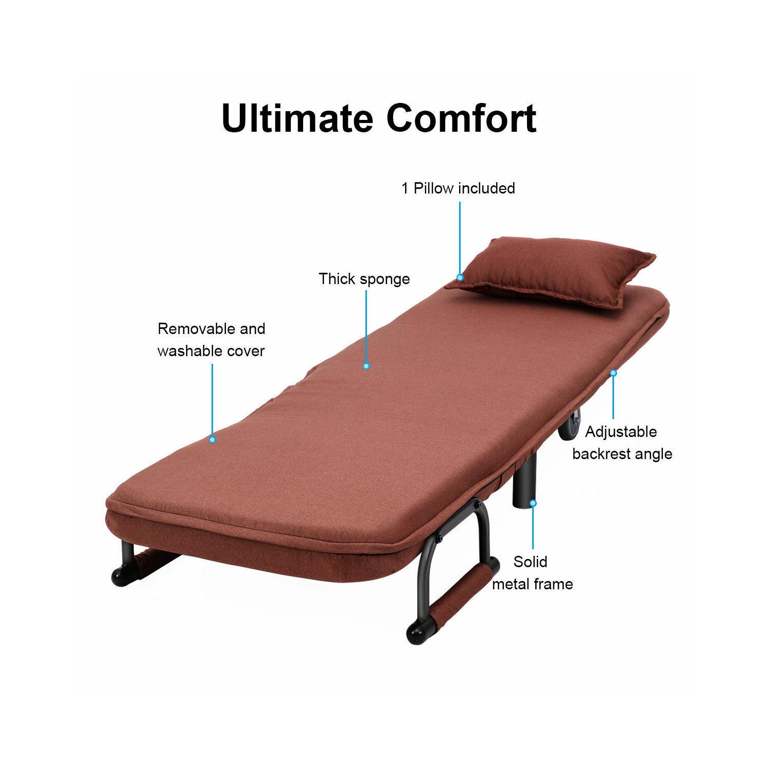 Mobilier de salon 5 positions pour canapé-lit pliant TopBuy