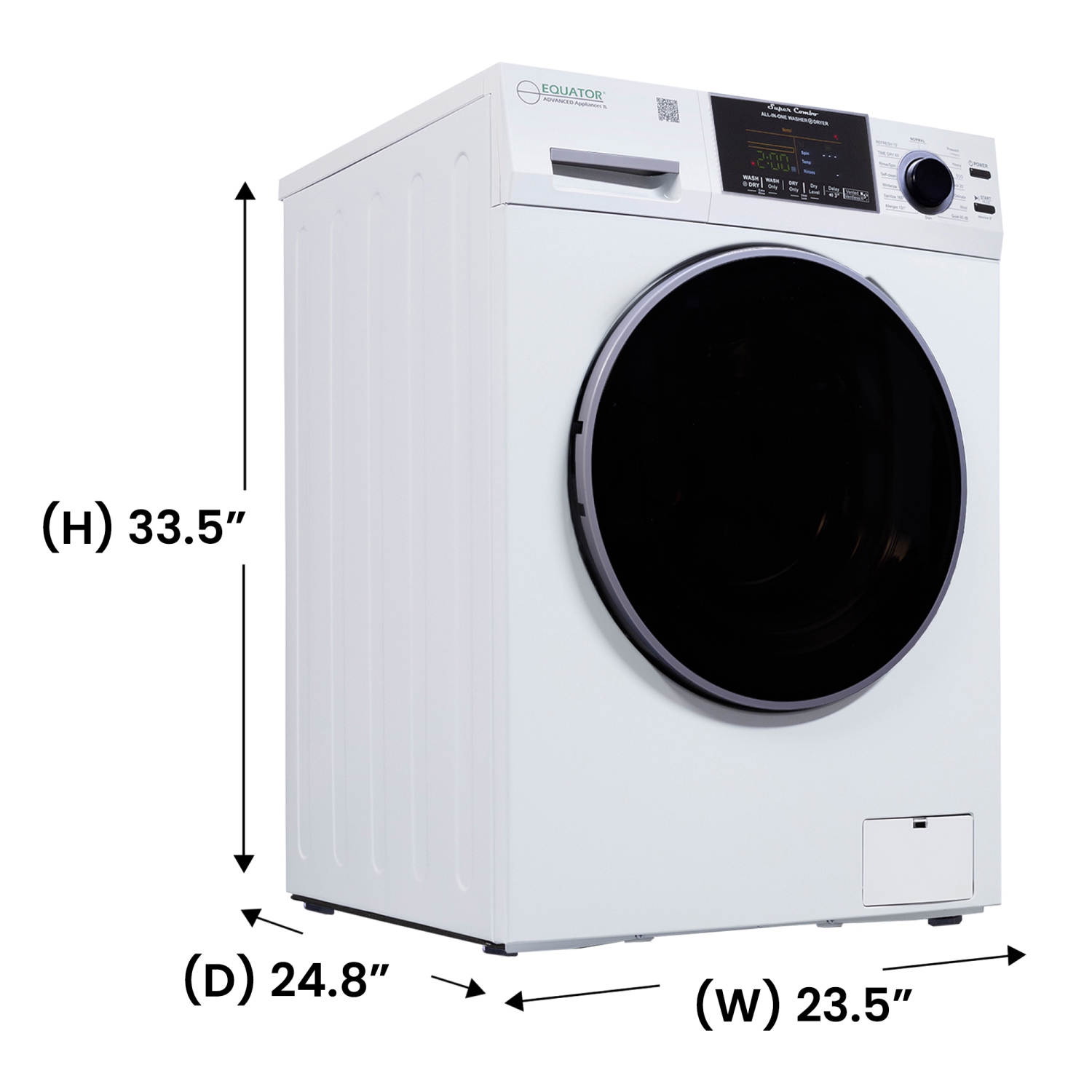 Equator All-In-One CONVERTIBLE Washer-Dryer 18lb/1.9cf SANITIZE ALLERGEN PET Cycle 1400RPM
