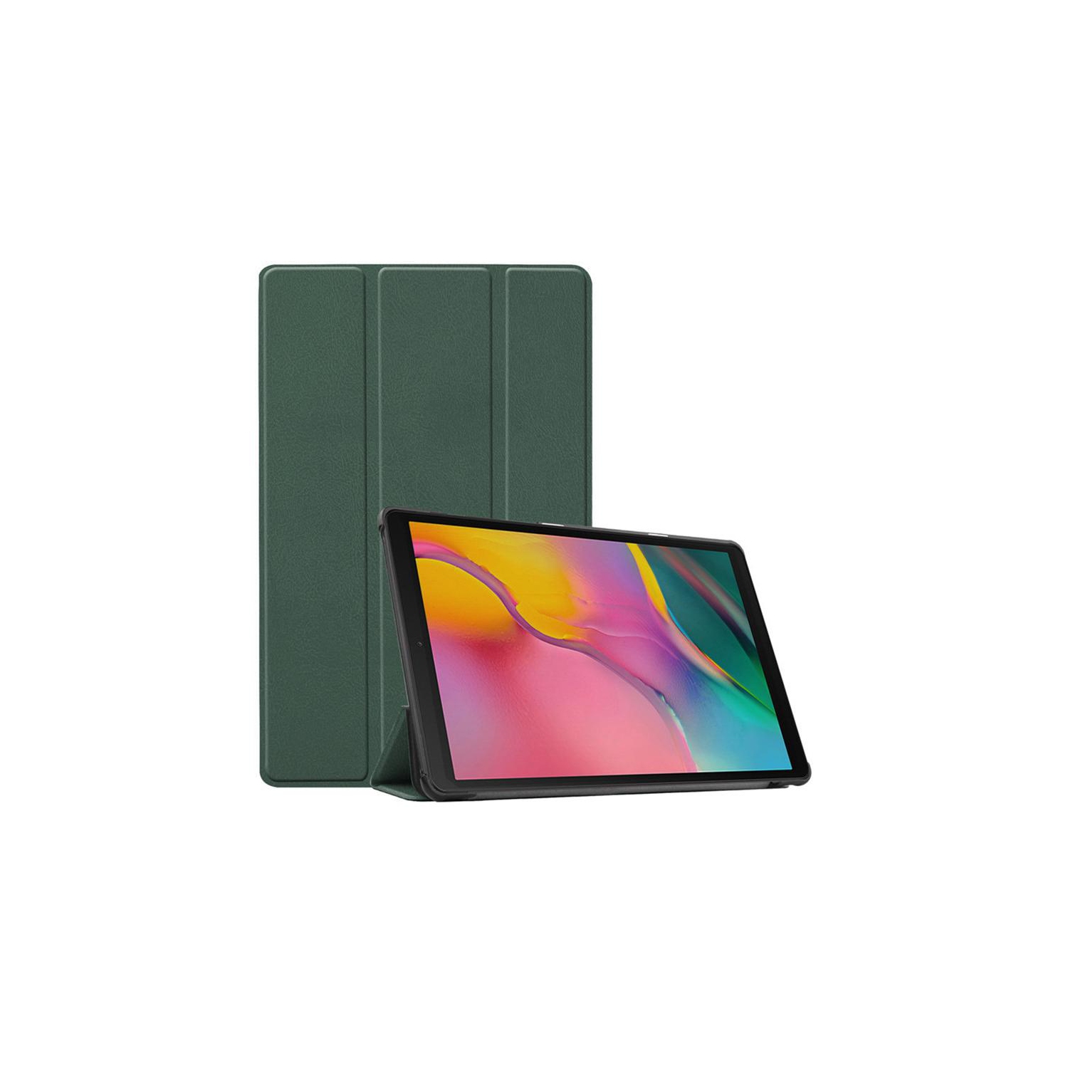 PANDACO Forest Green Leather Folio Case Samsung Galaxy Tab S7 / Tab S8 (11-inch)