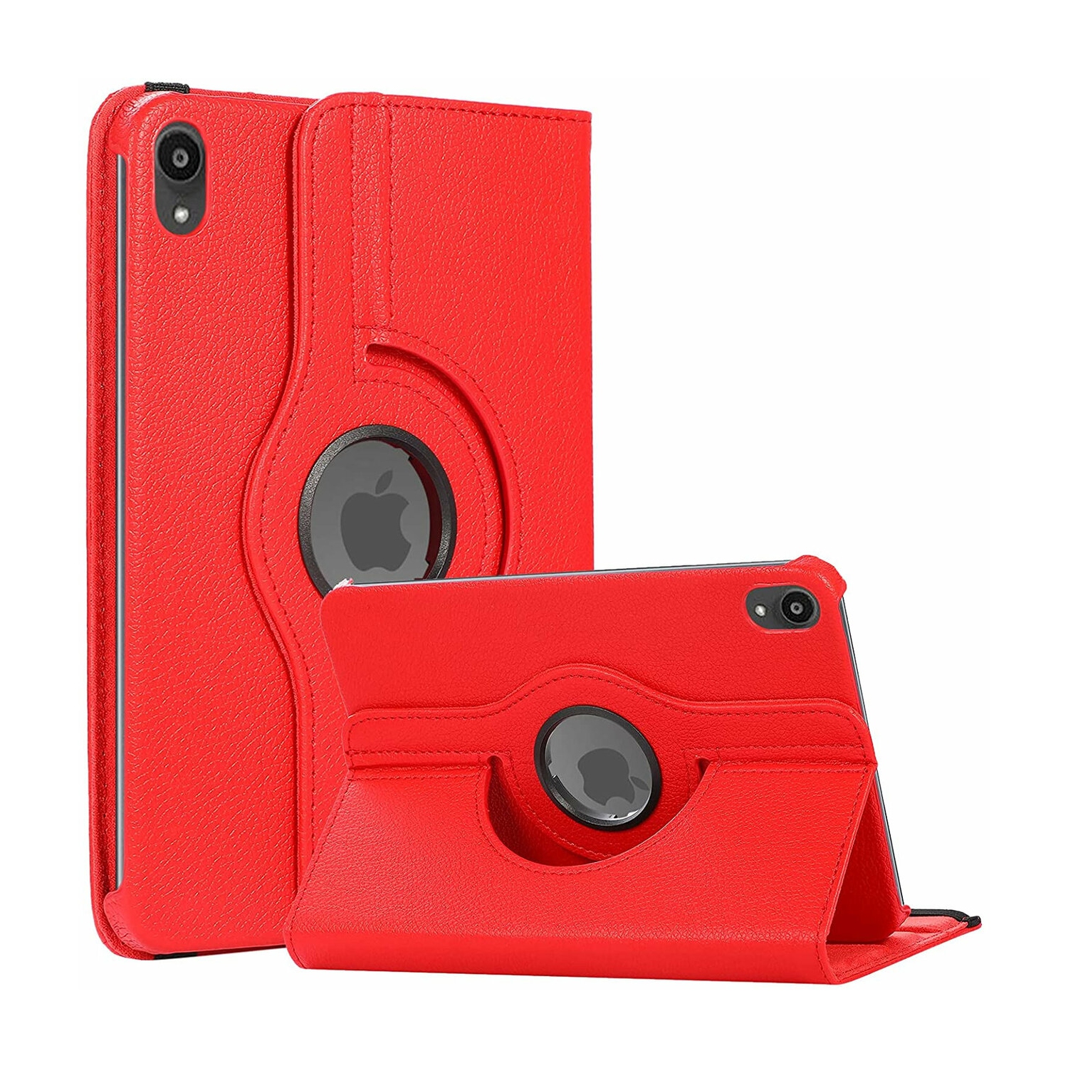 Housse pour tablette en cuir PU rotative TopSave 360 ​​pour Apple iPad Mini 6, rouge
