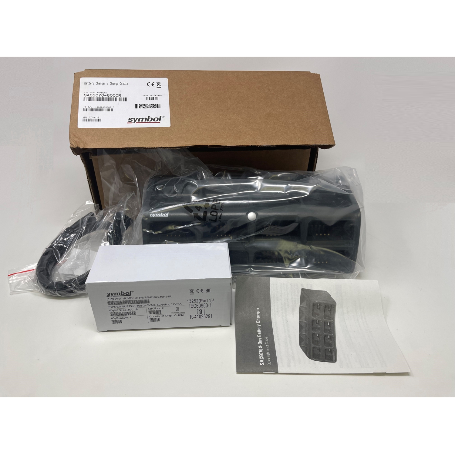 Symbol Motorola Zebra SAC5070-800CR RS507 Ring Scanner Battery Charger Cradle-NEW