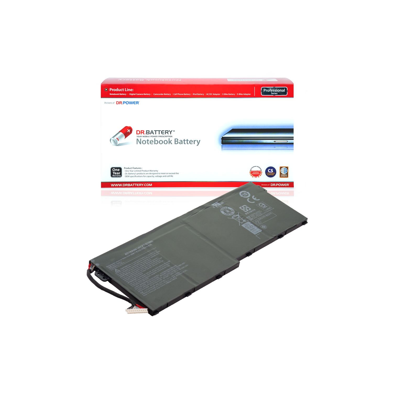 DR. BATTERY - Replacement for Acer Aspire V15 Nitro BE / VN7-593G / AC16A8N / KT.0040G.009 / 4ICP7 / 61 / 80 [15.2V / 4605mAh / 70Wh] ***Free Shipping***