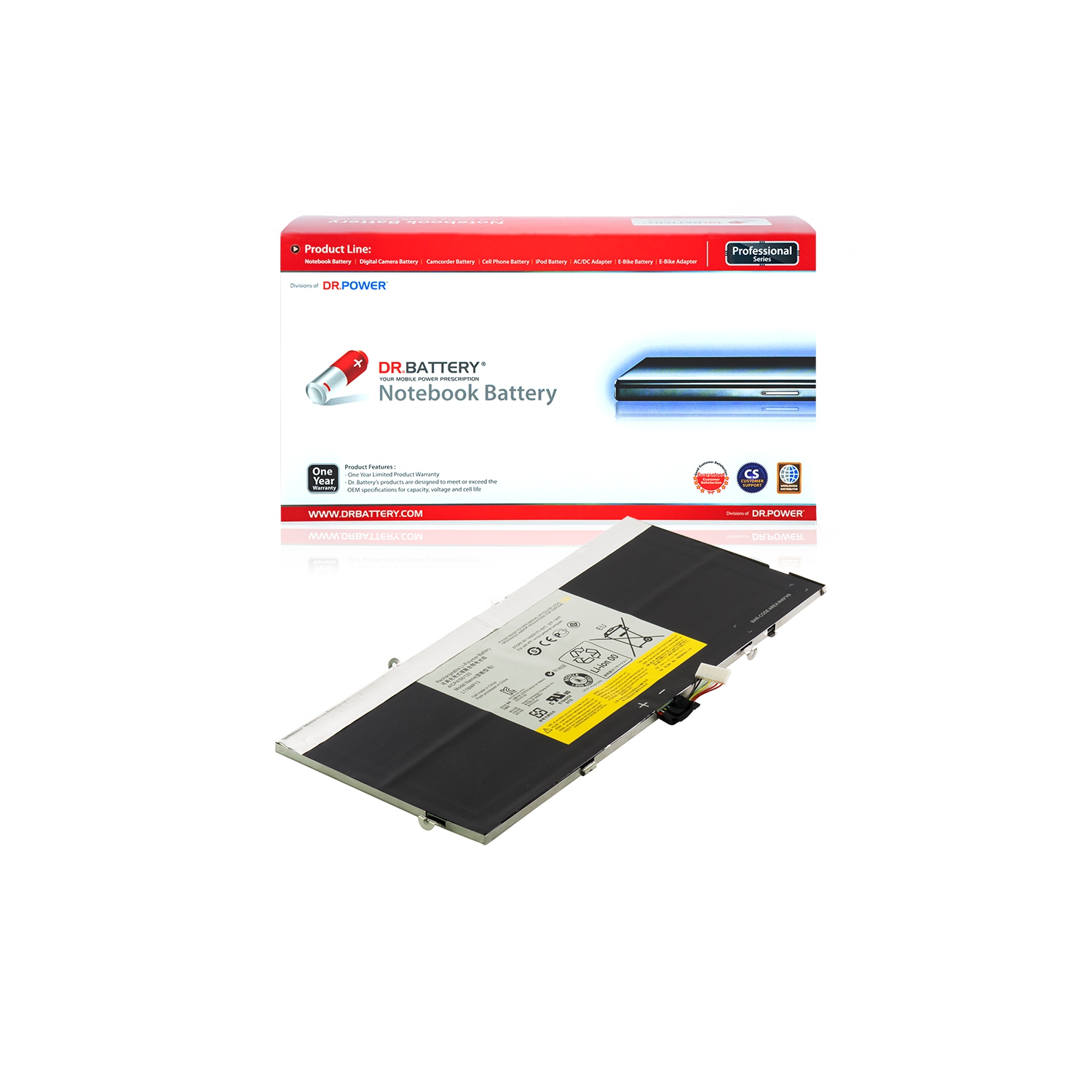 DR. BATTERY - Replacement for Lenovo IdeaPad Yoga 11S / 11S - 59370508 / 11S (Touch) - 59370512 / L11M4P13 [14.8V / 2840mAh / 42Wh] ***Free