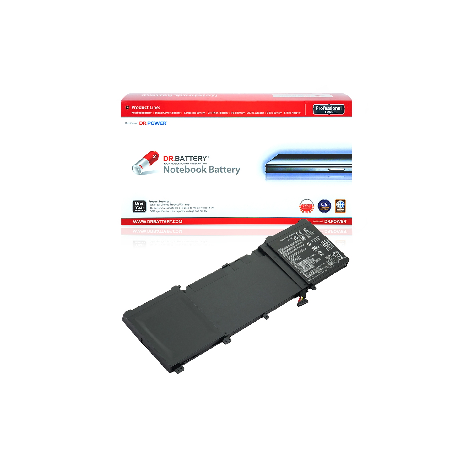 DR. BATTERY - Replacement for Asus ZenBook Pro UX501J / UX501JW / UX501JW4720 / UX501L / UX501LW / 0B200-01250000 / C32N1415 [11.4V / 8422mAh / 96Wh] ***Free Shipping***