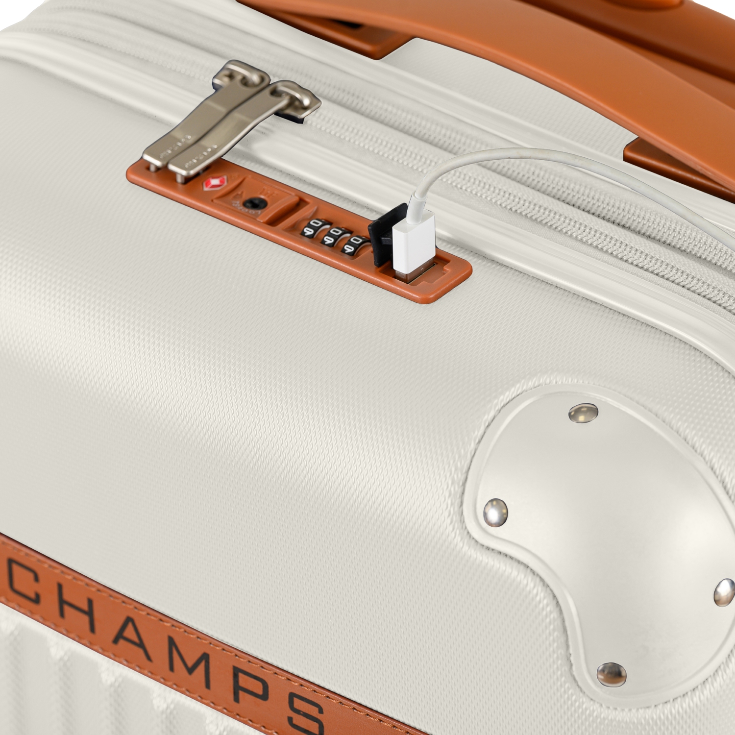 Valise rigide de 2 po Vintage Collection de champs - Ivoire