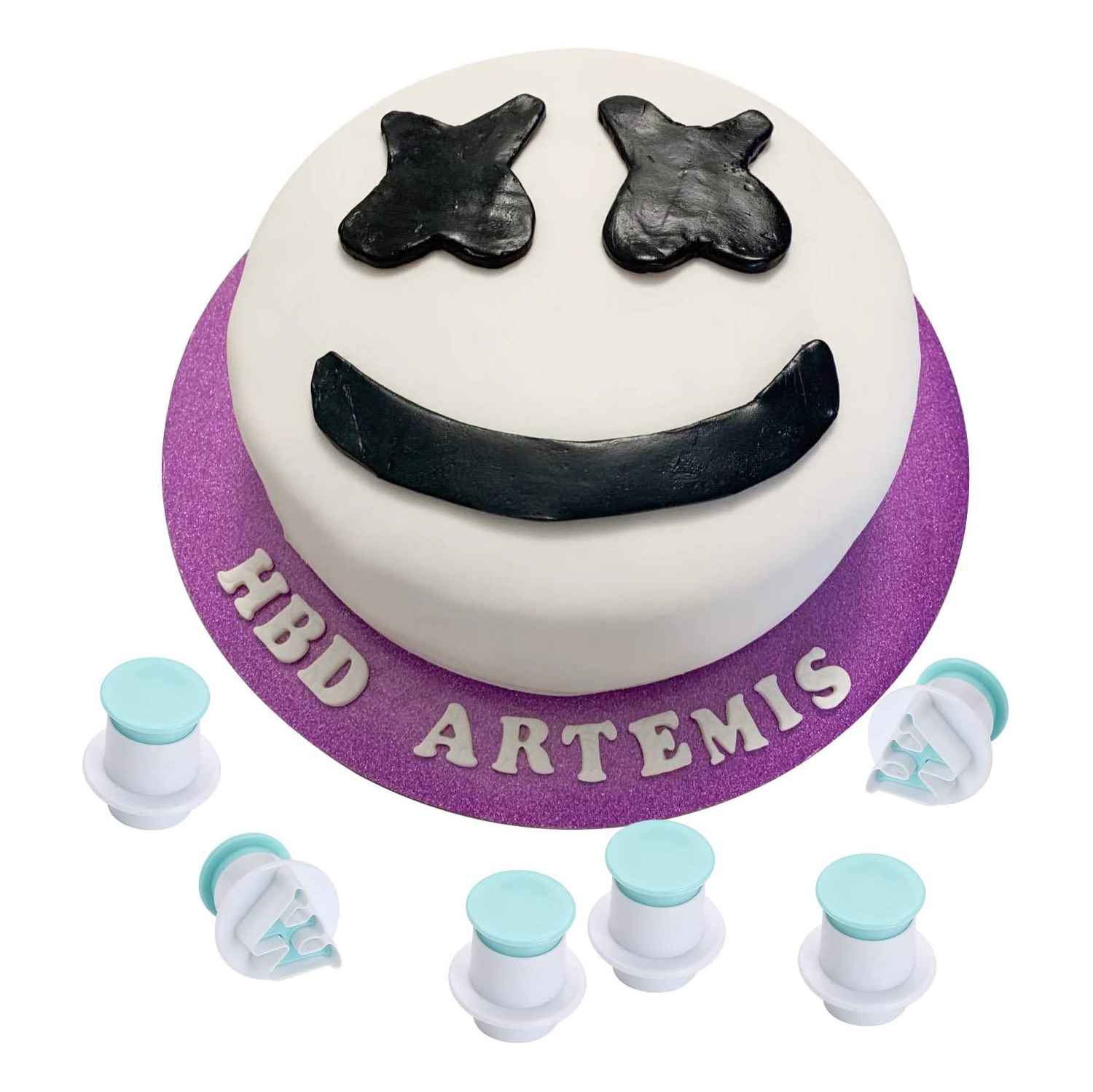 52 Pieces Fondant Letter Cutters, Plastic Alphabet Cake Mold Decorating Tools, Embosser Cutter Cookie Stamp Impress, Uppercase Lowercase DIY Sugar