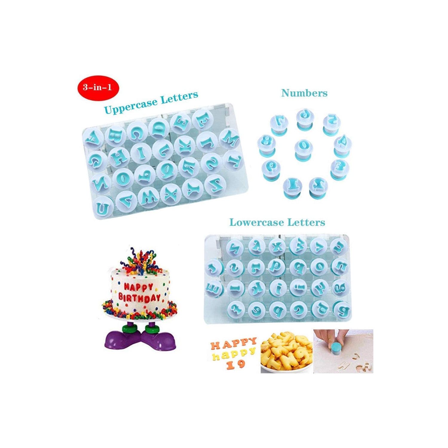 Fondant Alphabet/Letter Cutters and Number set,Cake Biscuit Mold,Cake Decorating Tools, Cookie Stamp Impress,Embosser Cutter,DIY Sugar Cookies