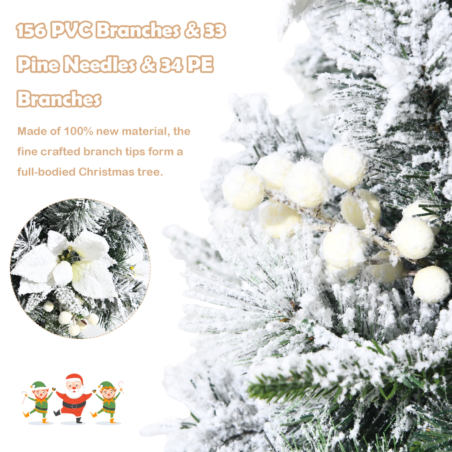 Topbuy 4ft Artificial Christmas Tree Pre-lit Entrance Tree Xmas Tree w/ 100 Warm White LED Lights