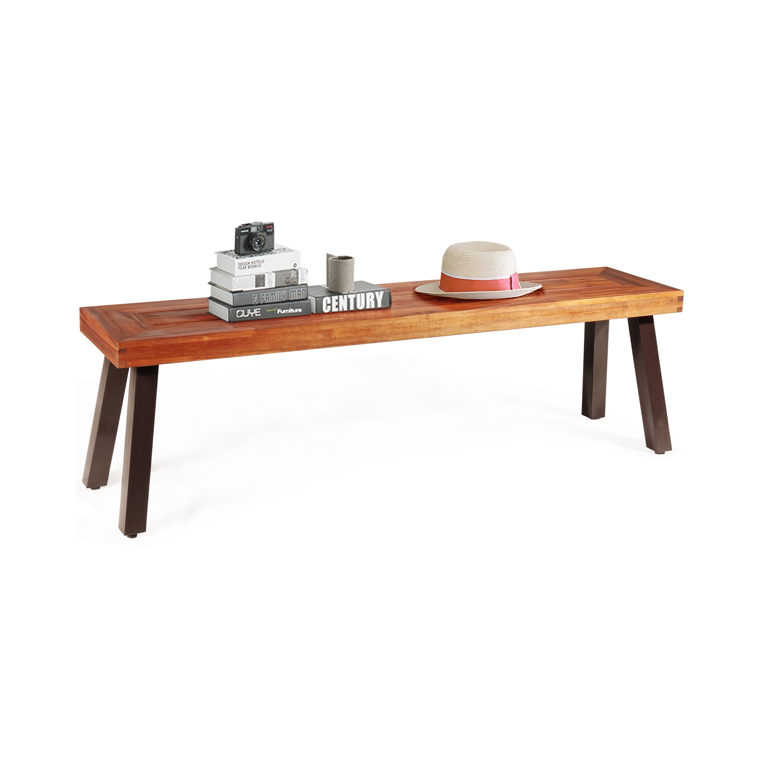 Banc de patio en bois d’acacia naturel de TopBuy