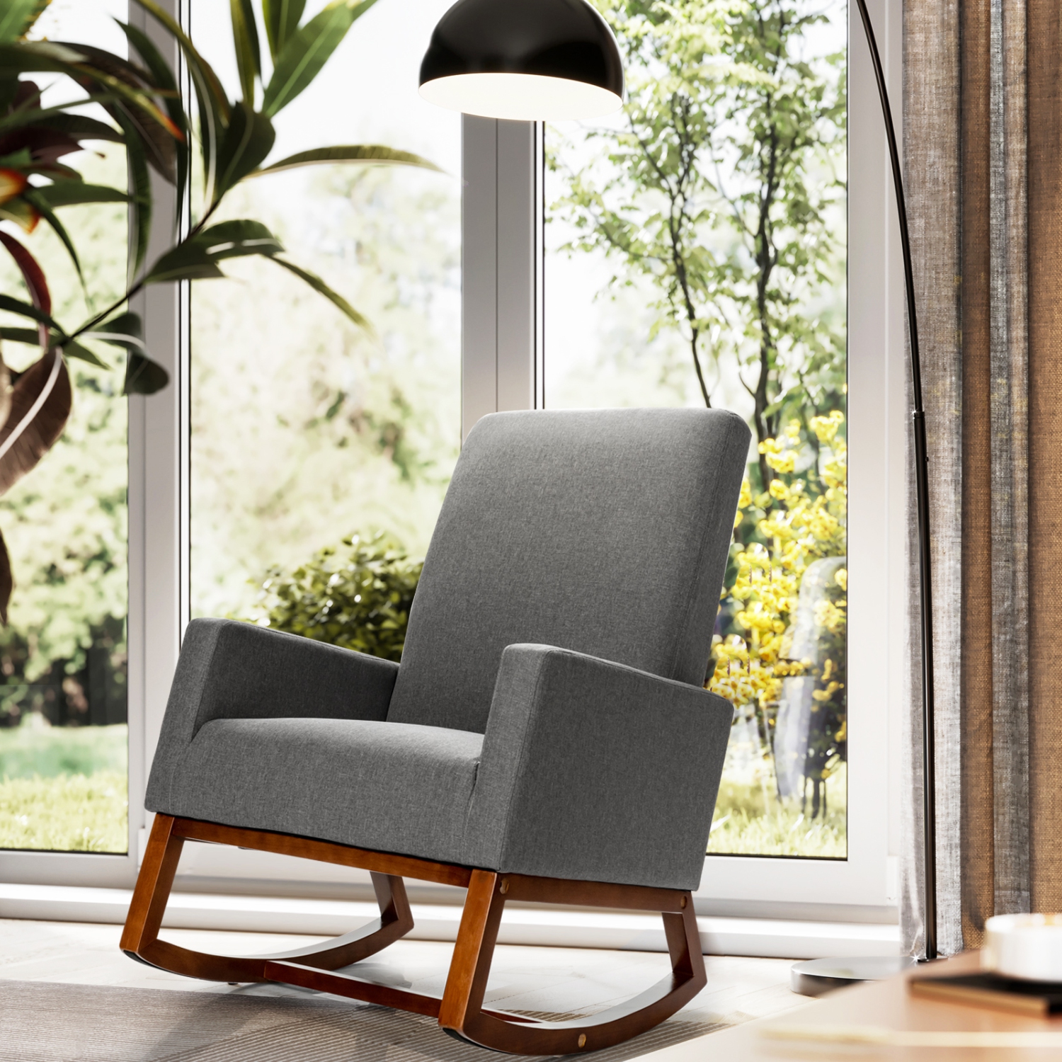 Fauteuil berçant confortable et moderne à dossier haut de TopBuy