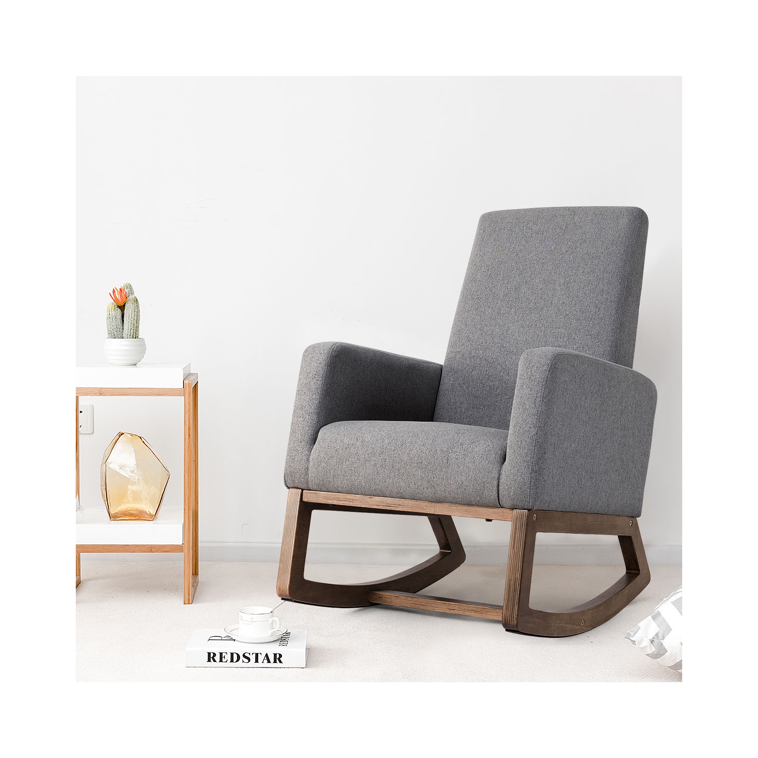 Fauteuil berçant confortable et moderne à dossier haut de TopBuy