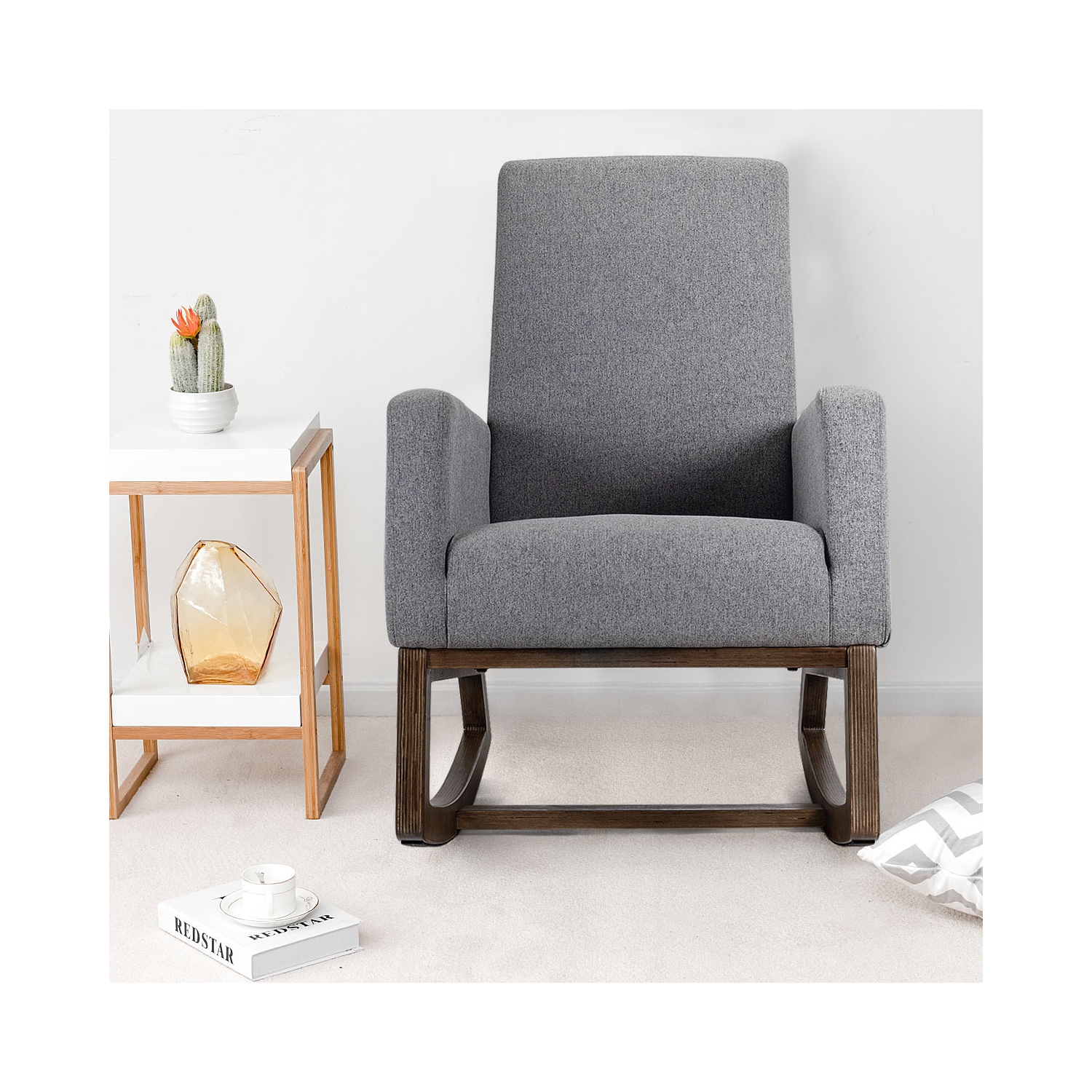 Fauteuil berçant confortable et moderne à dossier haut de TopBuy