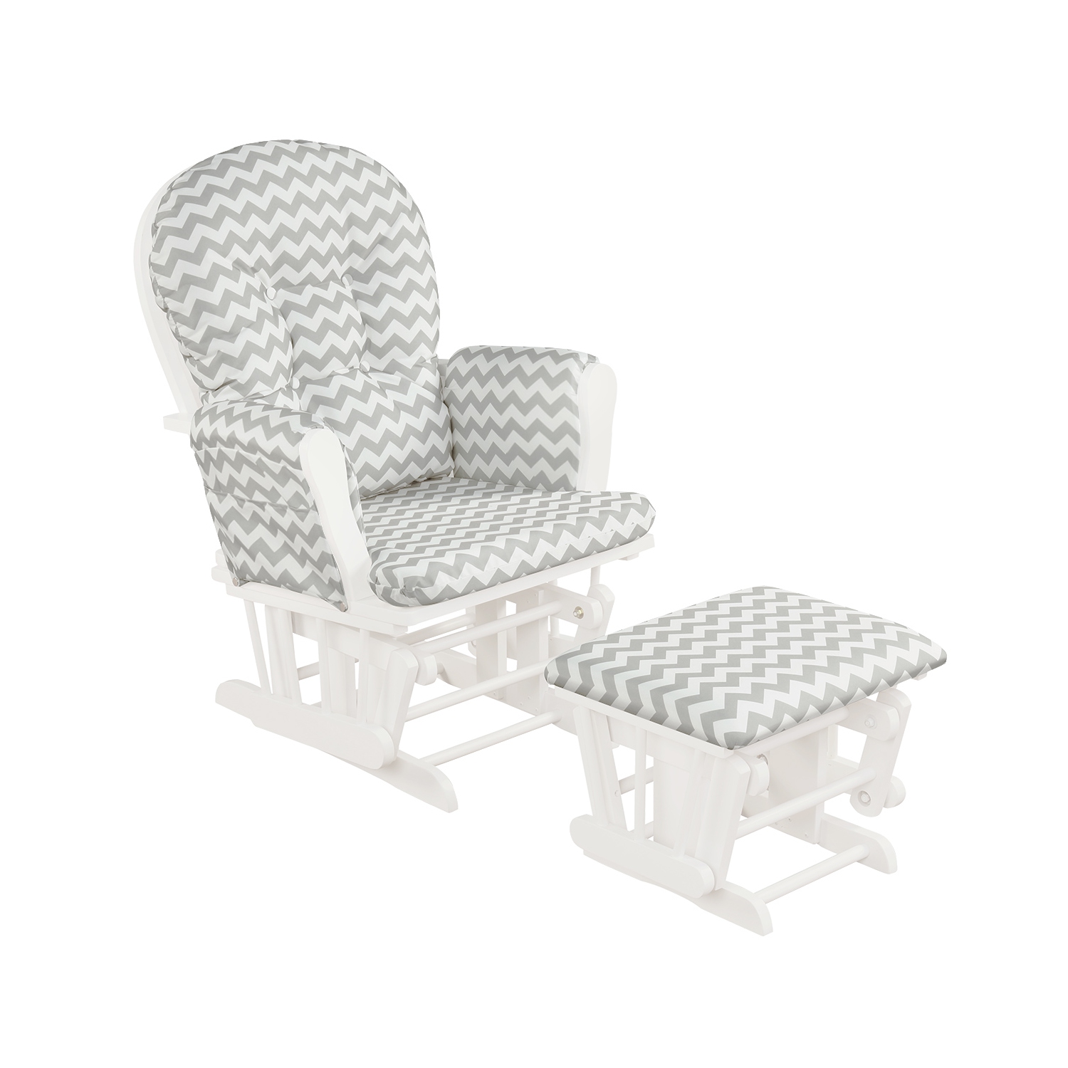 Topbuy Rocking Chair Baby Nursery Chair Glider with Ottoman &Storage Pocket