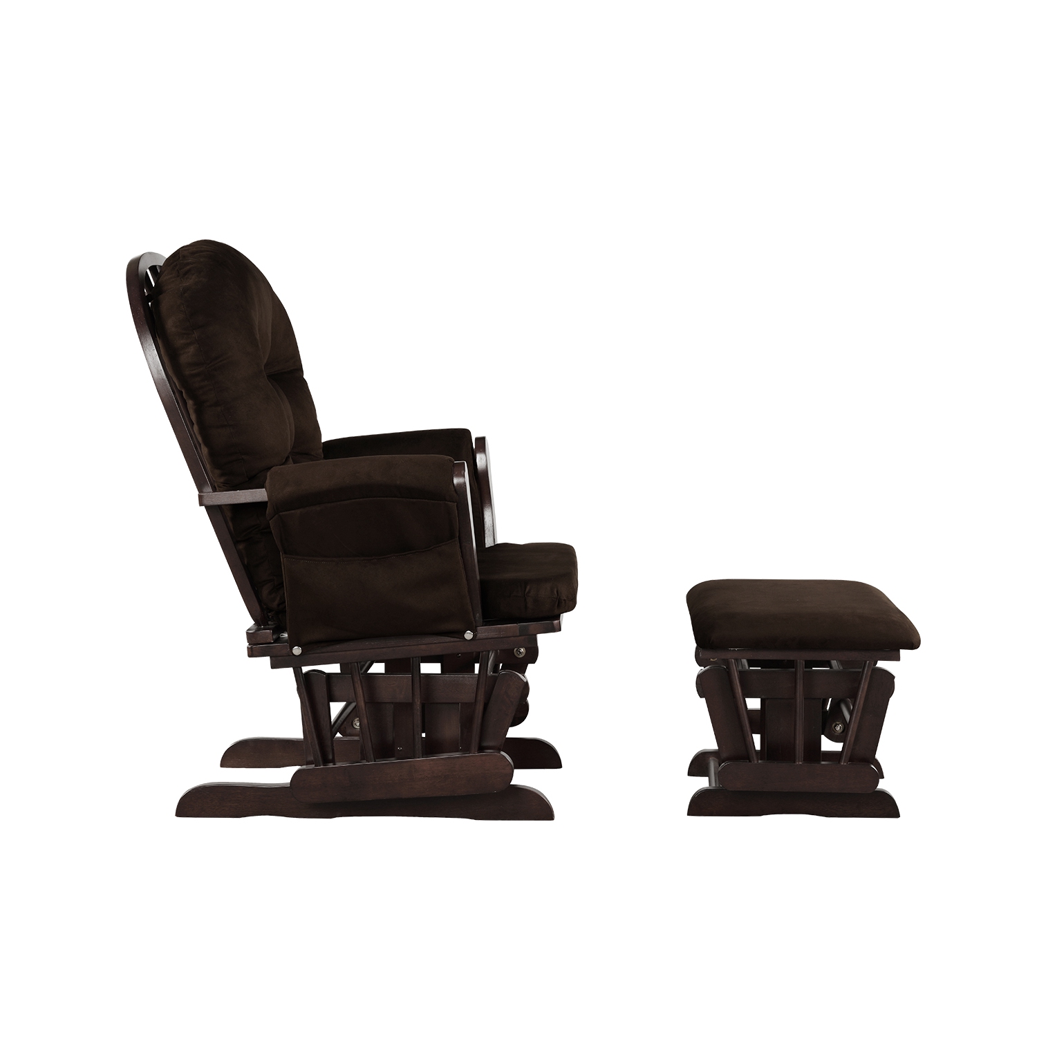 Topbuy Rocking Chair Baby Nursery Chair Glider with Ottoman &Storage Pocket