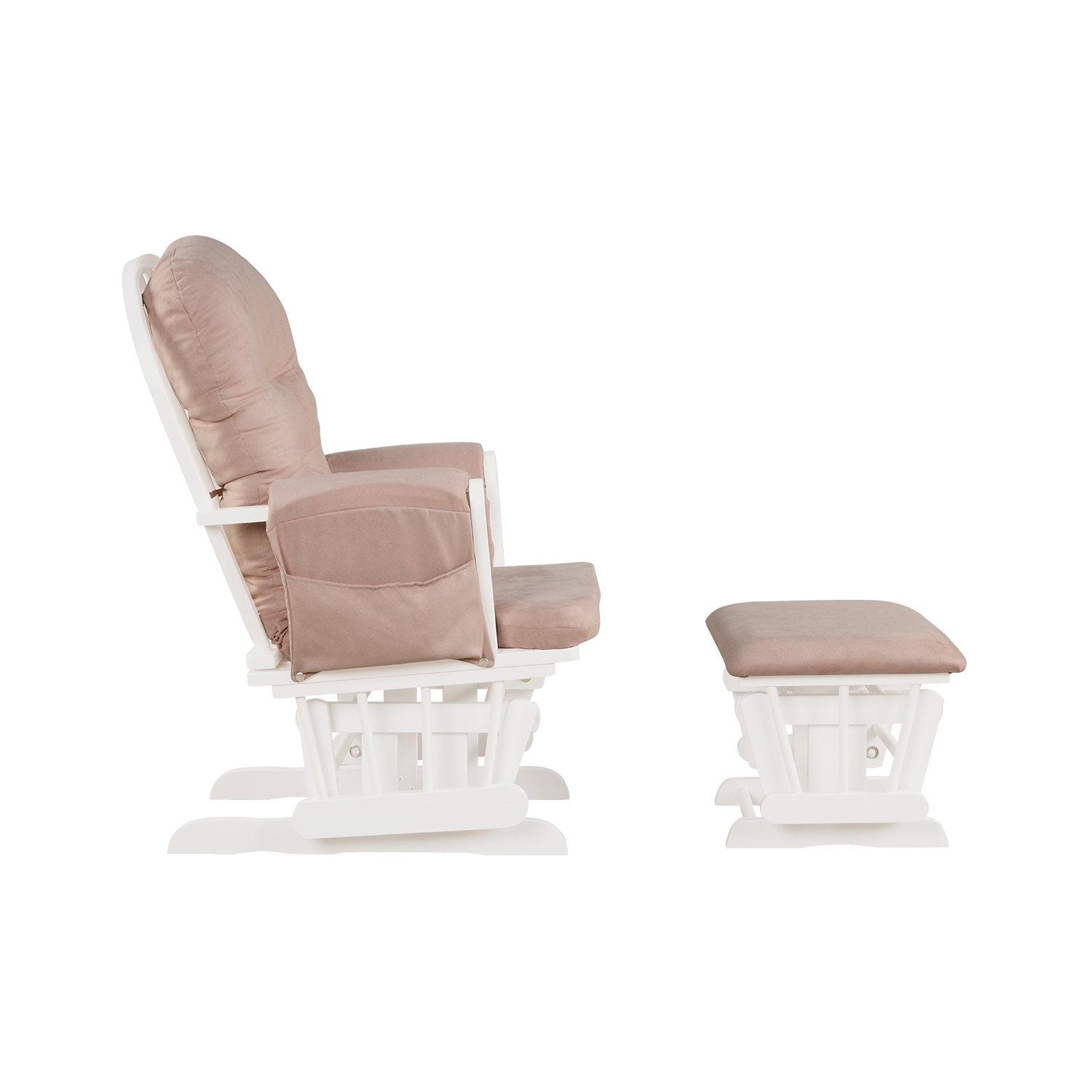 Topbuy Rocking Chair Baby Nursery Chair Glider with Ottoman &Storage Pocket