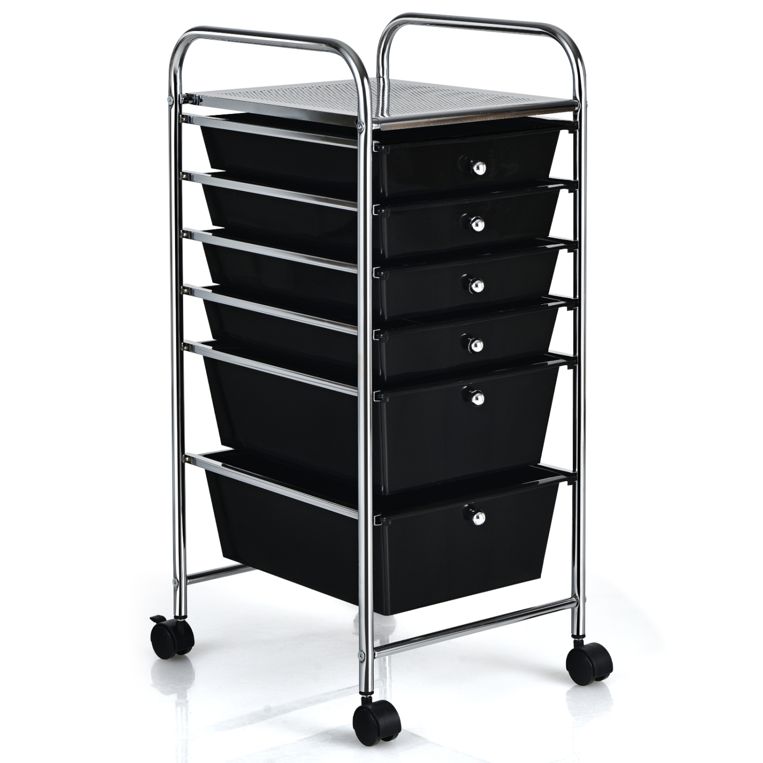 TopBuy – Chariot de rangement à 6 tiroirs pour collimage en papier noir pour l’école de bureau
