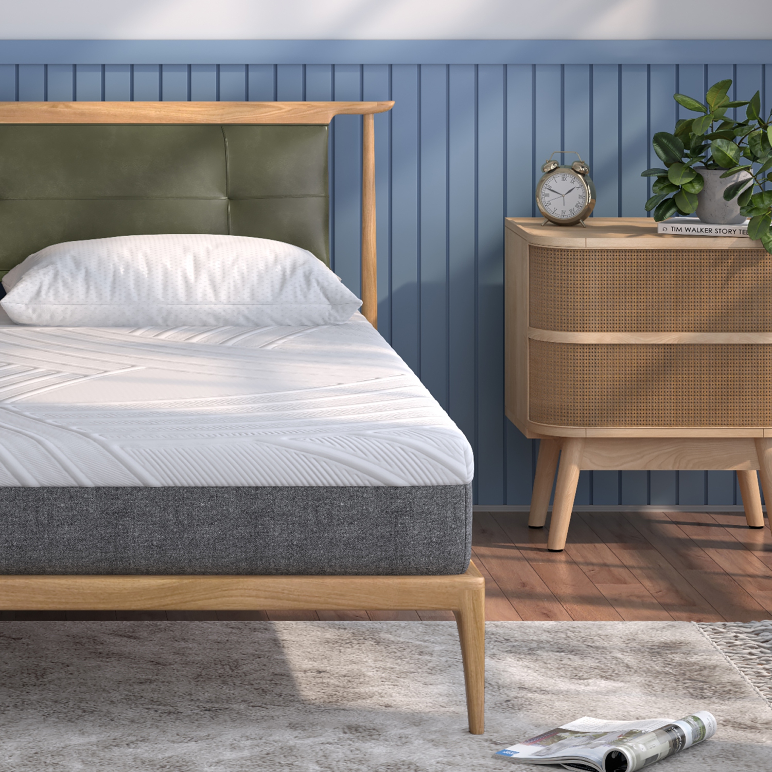 Costway 8" Mattress Gel Infused Memory Foam Medium Firm Bamboo Charcoal