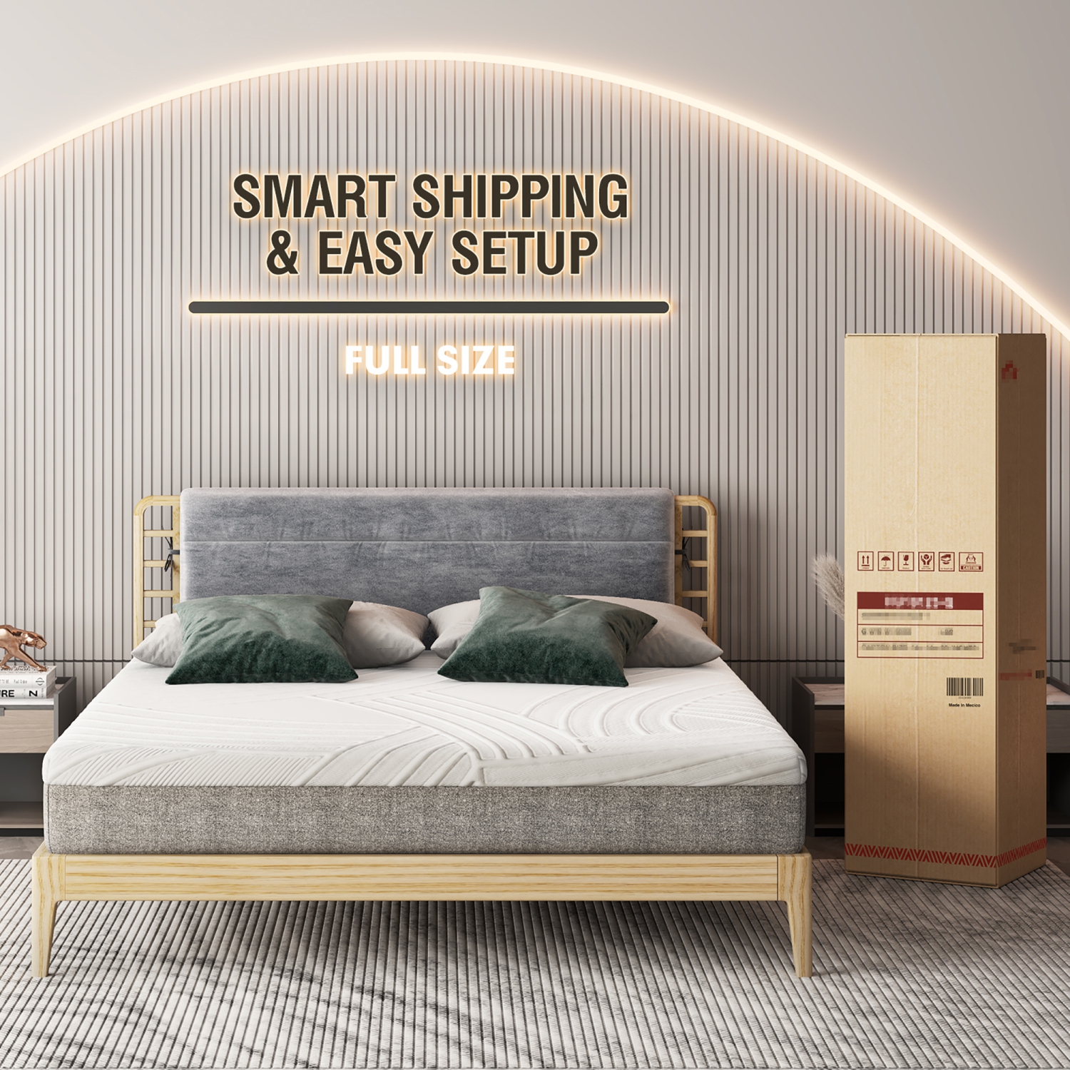 Costway 8" Mattress Gel Infused Memory Foam Medium Firm Bamboo Charcoal