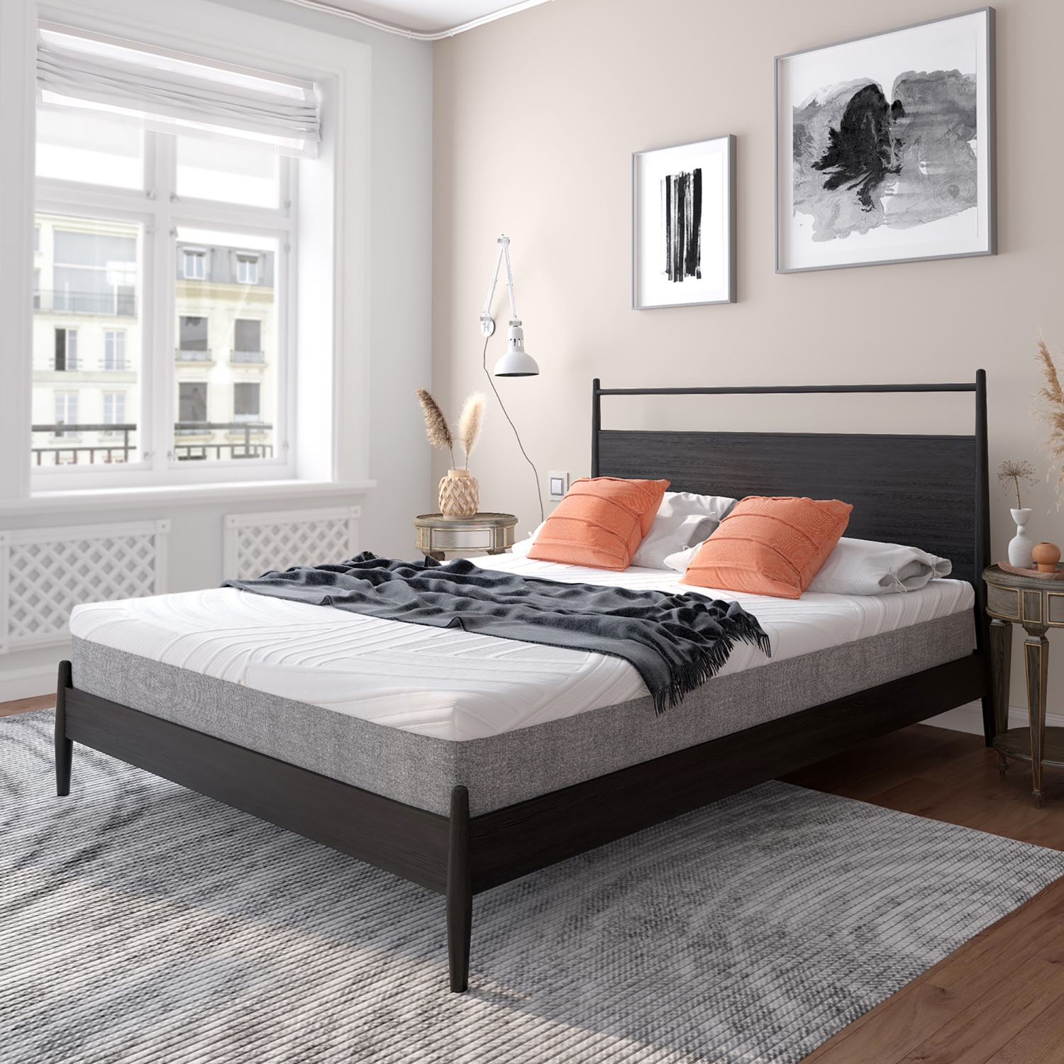 Costway 8" Mattress Gel Infused Memory Foam Medium Firm Bamboo Charcoal